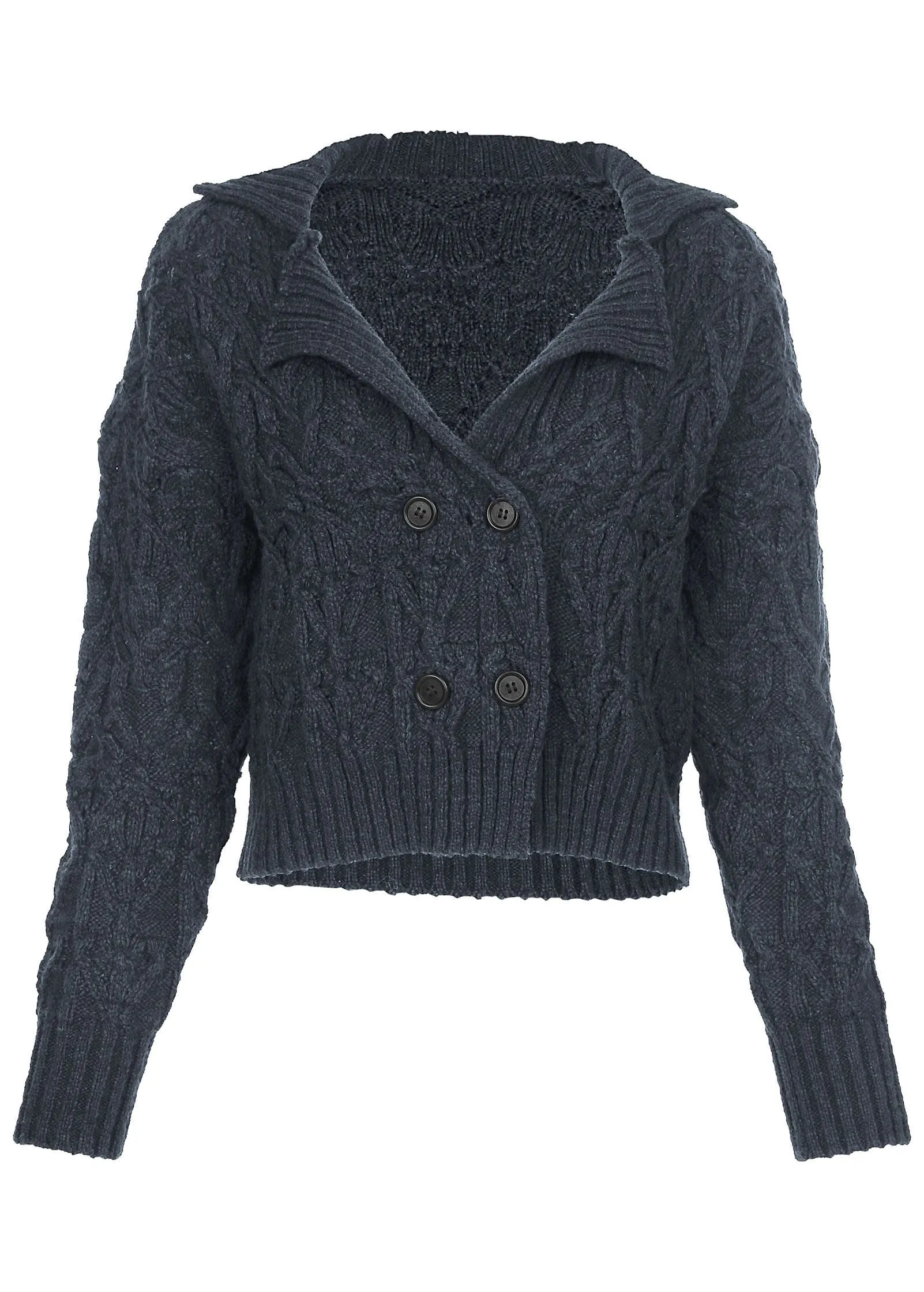 Cable Knit Cardigan - Navy sold by VENUS product image thumbnail 4