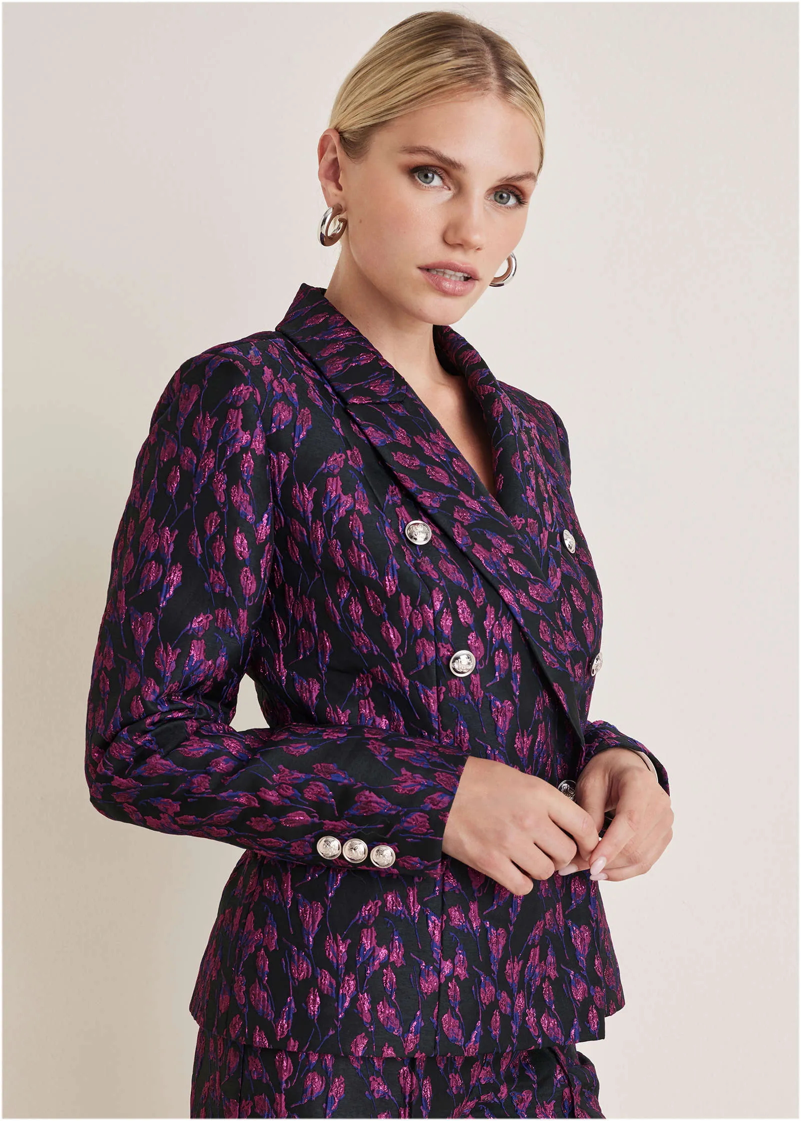 Jacquard Blazer - Blue Multi sold by VENUS product image thumbnail 5