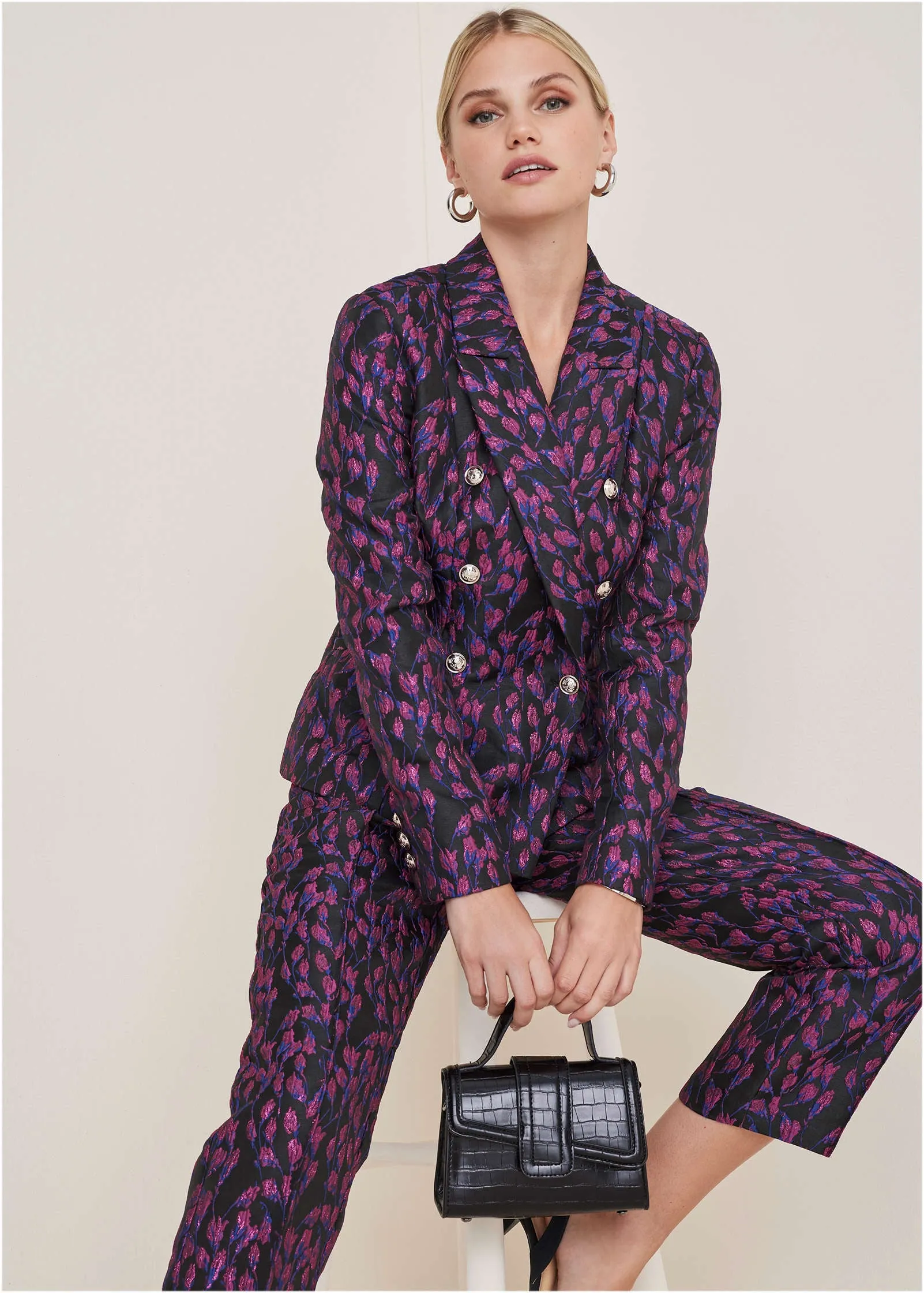 Jacquard Blazer - Blue Multi sold by VENUS