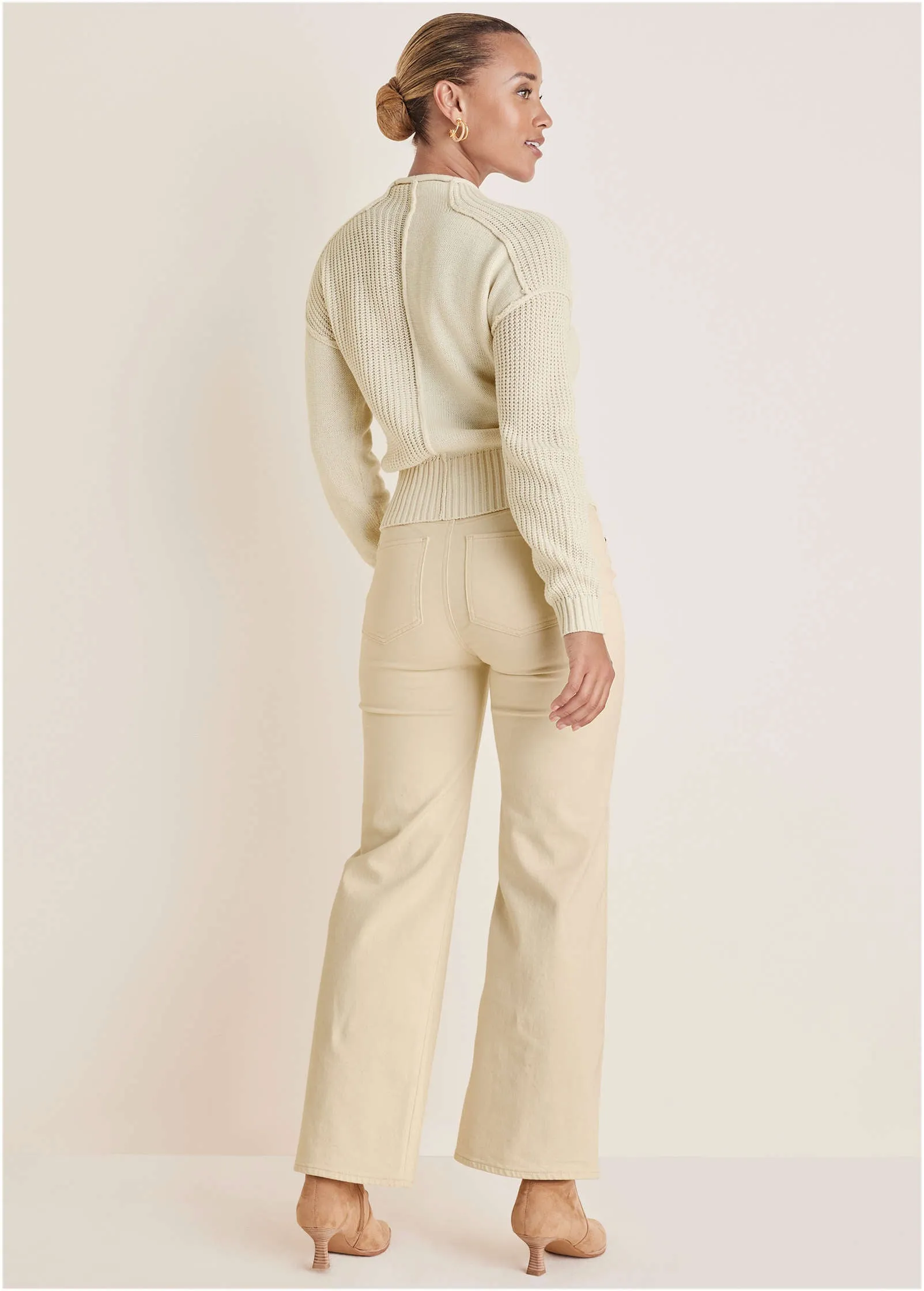 Mock Neck Knit Sweater - Off White sold by VENUS product image thumbnail 2