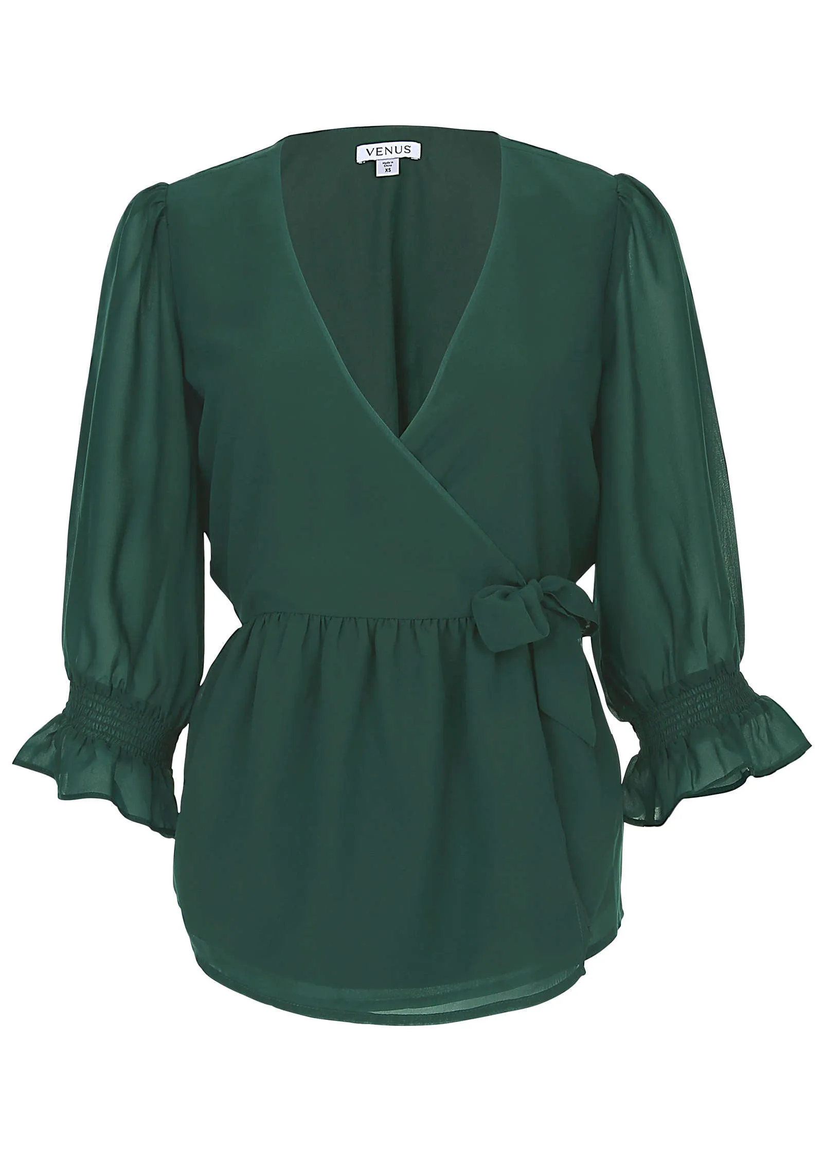 Wrap Tie Blouse - Aventurine sold by VENUS product image thumbnail 3