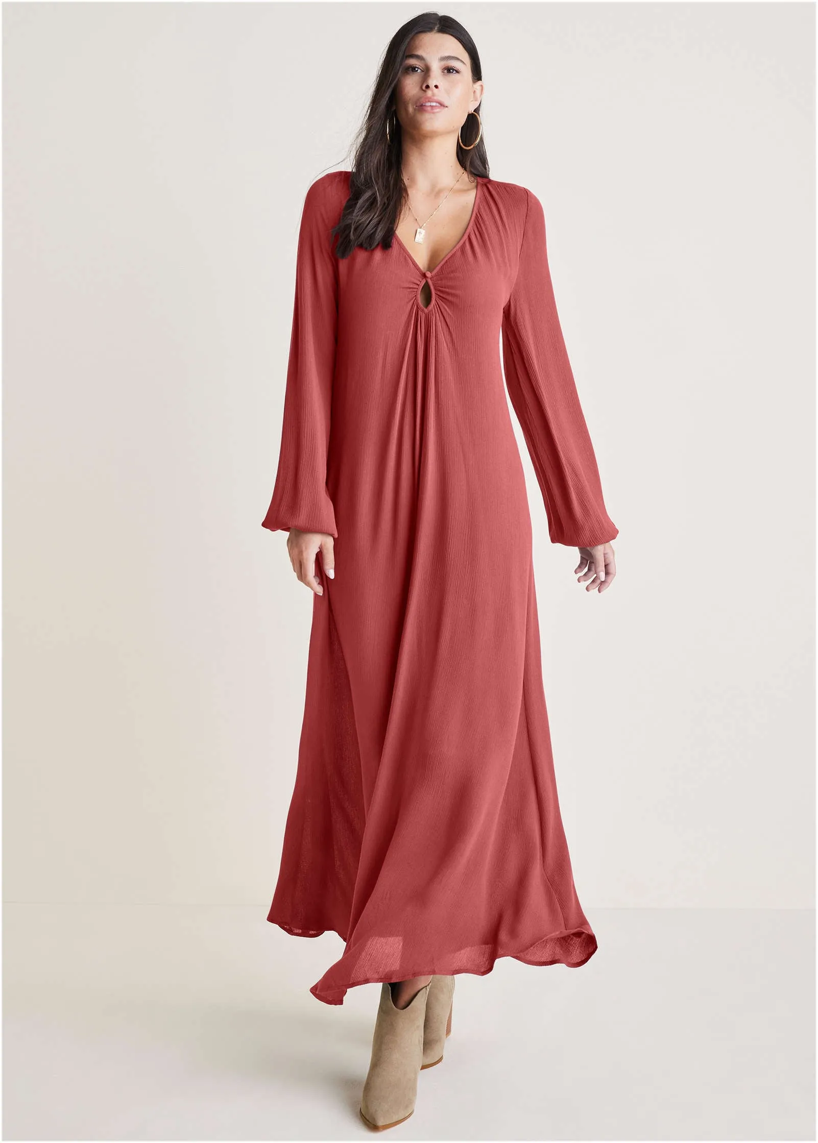Keyhole Maxi Dress - Mineral Red sold by VENUS product image thumbnail 3
