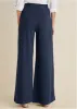 Smoothing Ponte Wide-Leg Pants - Navy sold by VENUS
