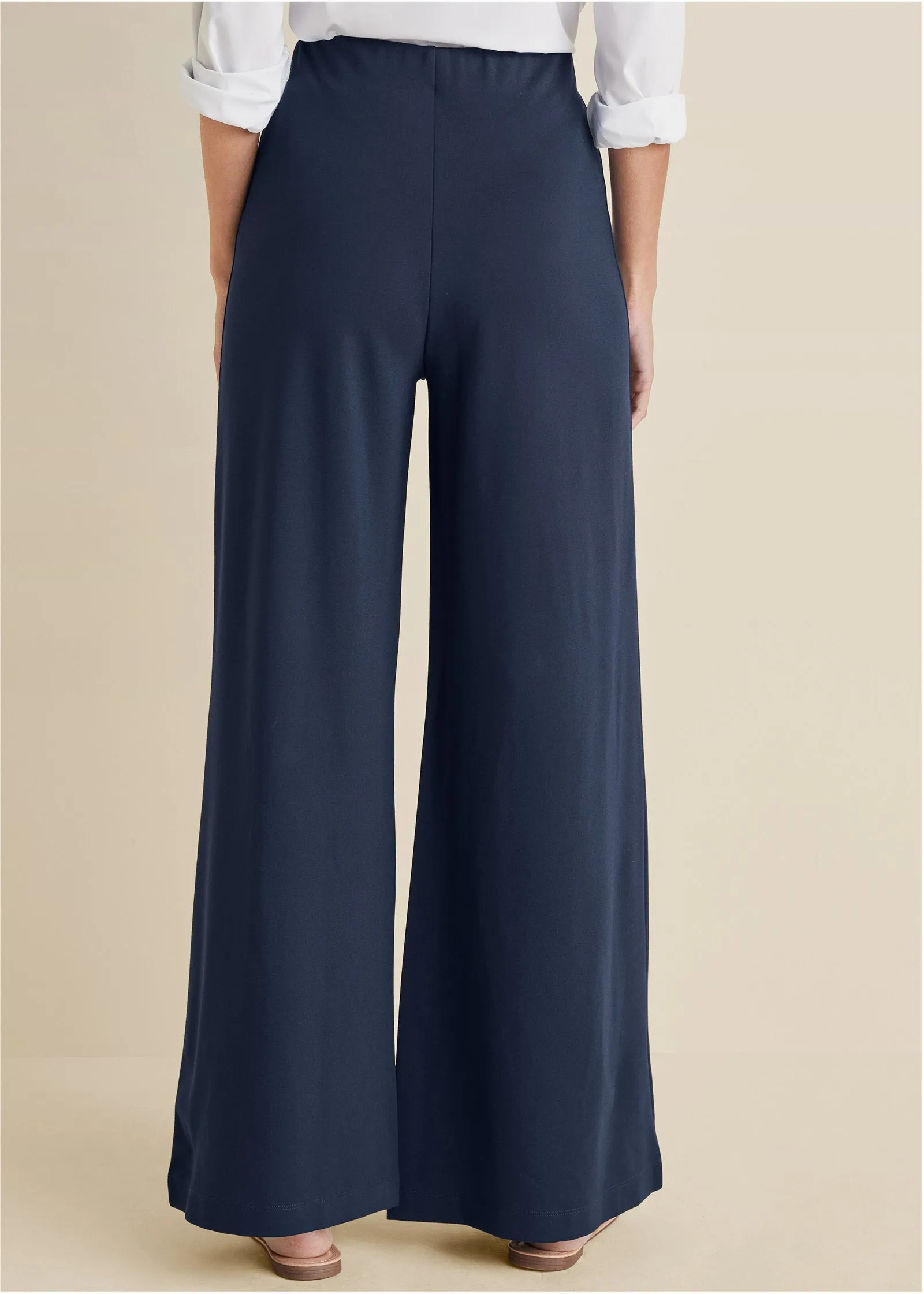 Smoothing Ponte Wide-Leg Pants - Navy sold by VENUS product image thumbnail 3