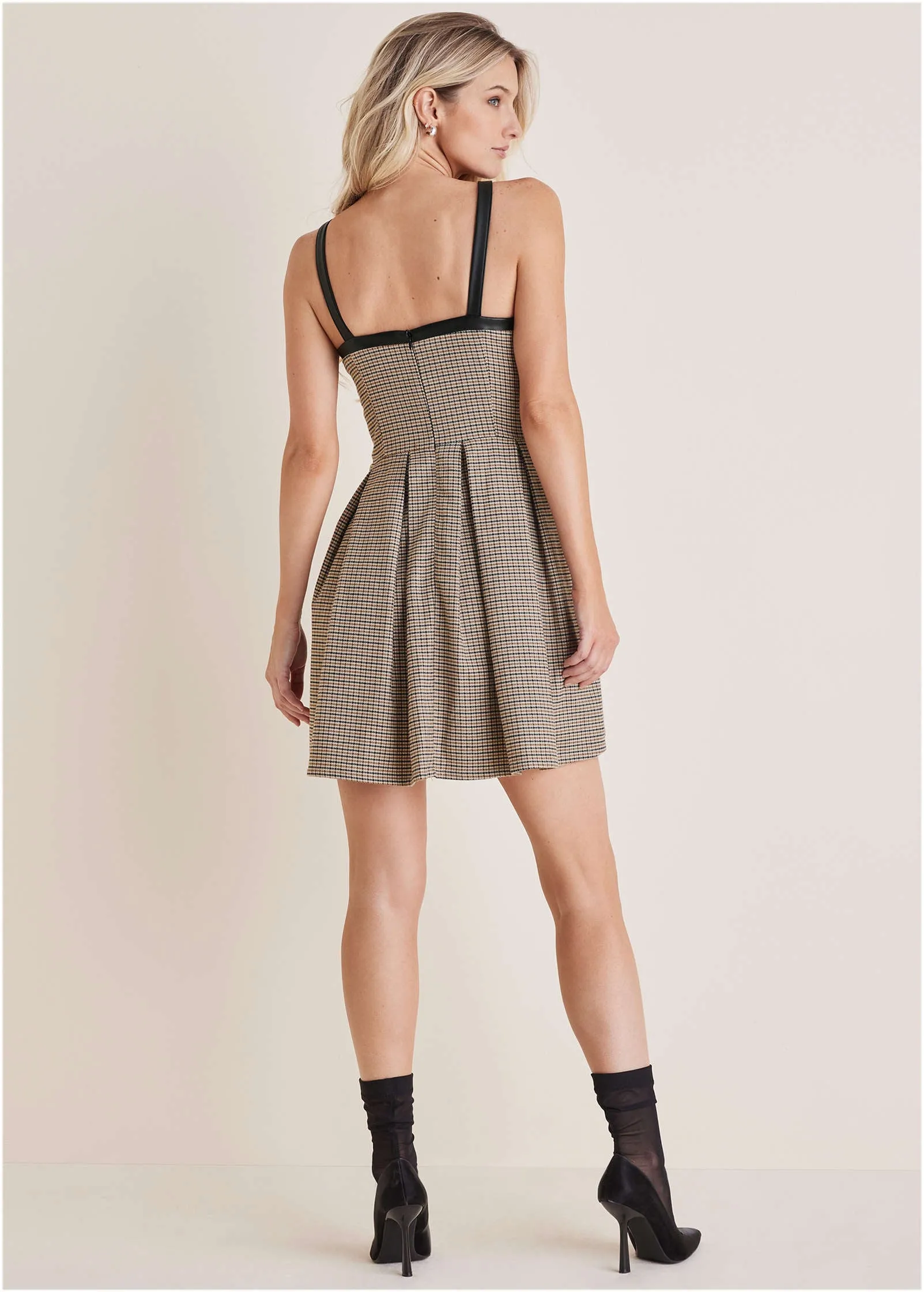Plaid Mini Dress - Cream Multi sold by VENUS product image thumbnail 2