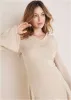 Boho Sweater Mini Dress - Oatmeal sold by VENUS