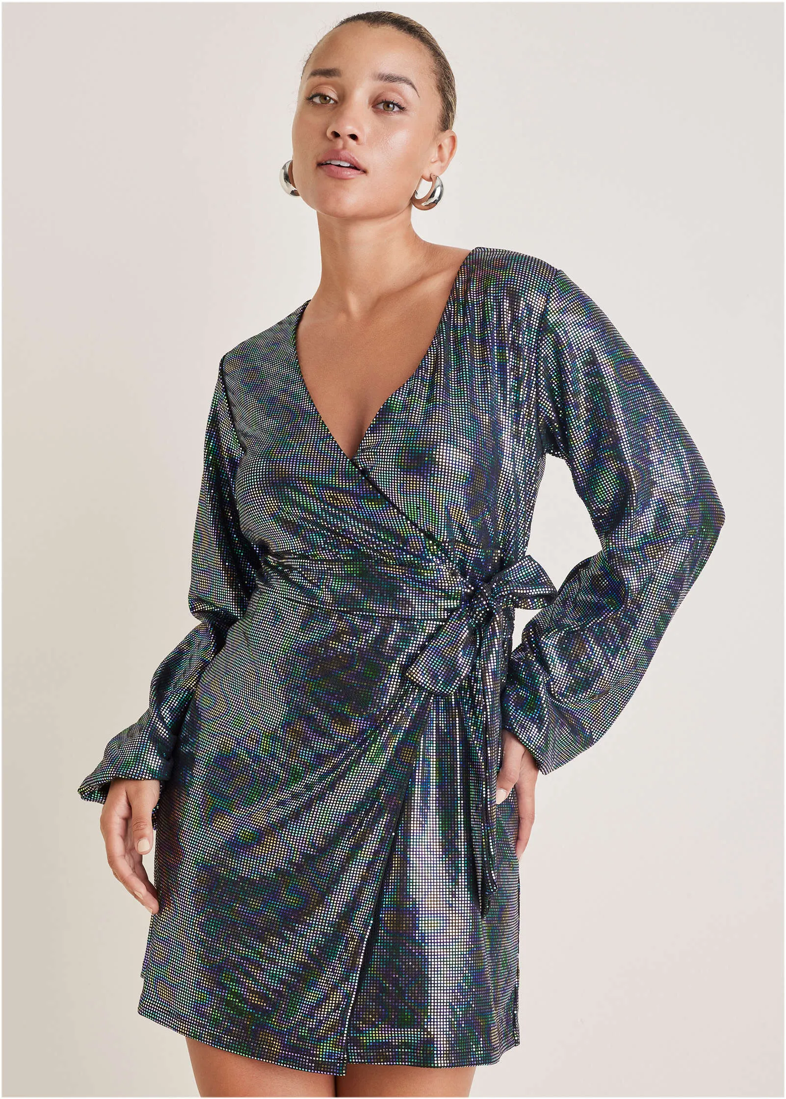 Belted Metallic Mini Dress - Colorful Sequins sold by VENUS product image thumbnail 5