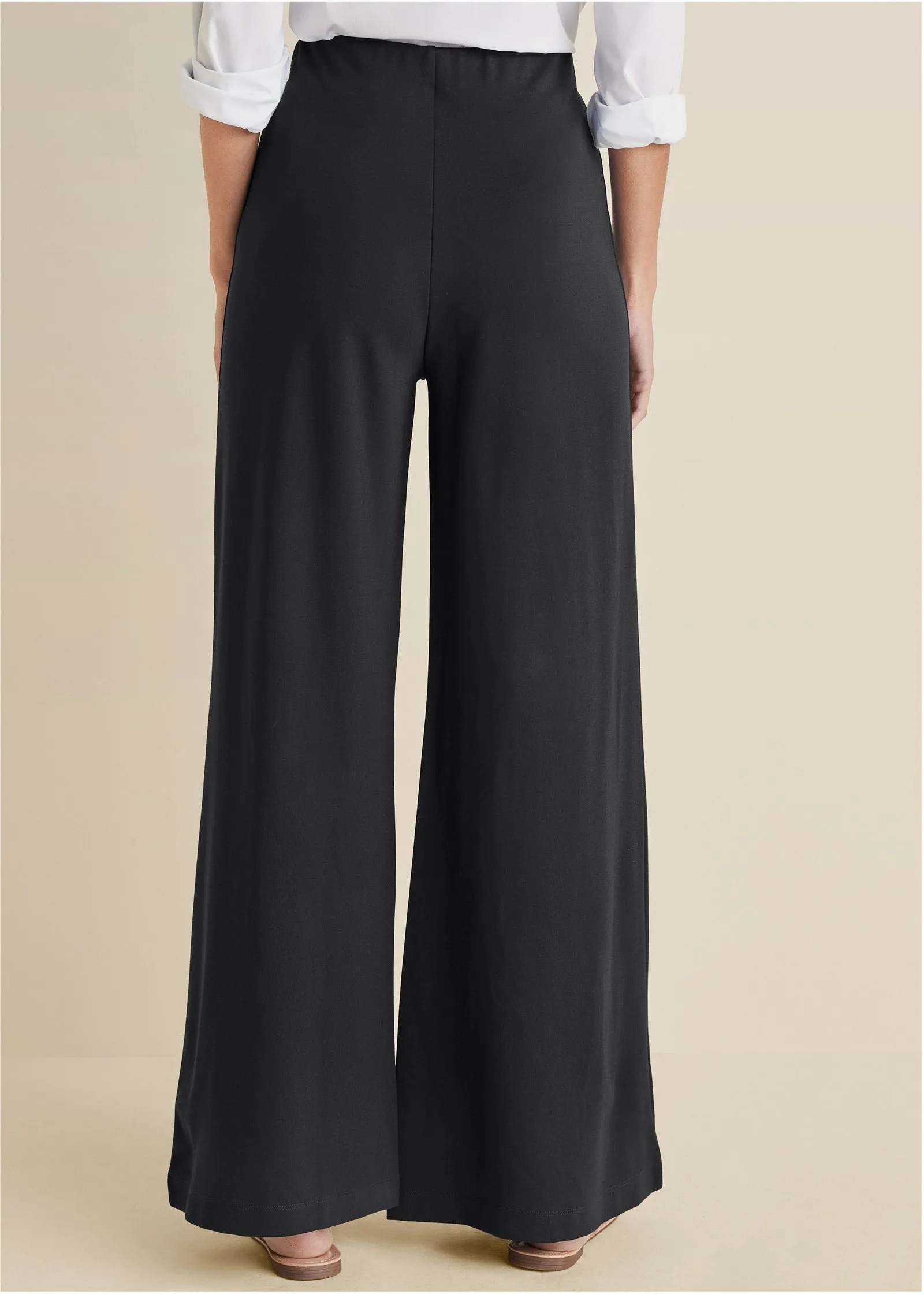 Smoothing Ponte Wide-Leg Pants - Black sold by VENUS product image thumbnail 3