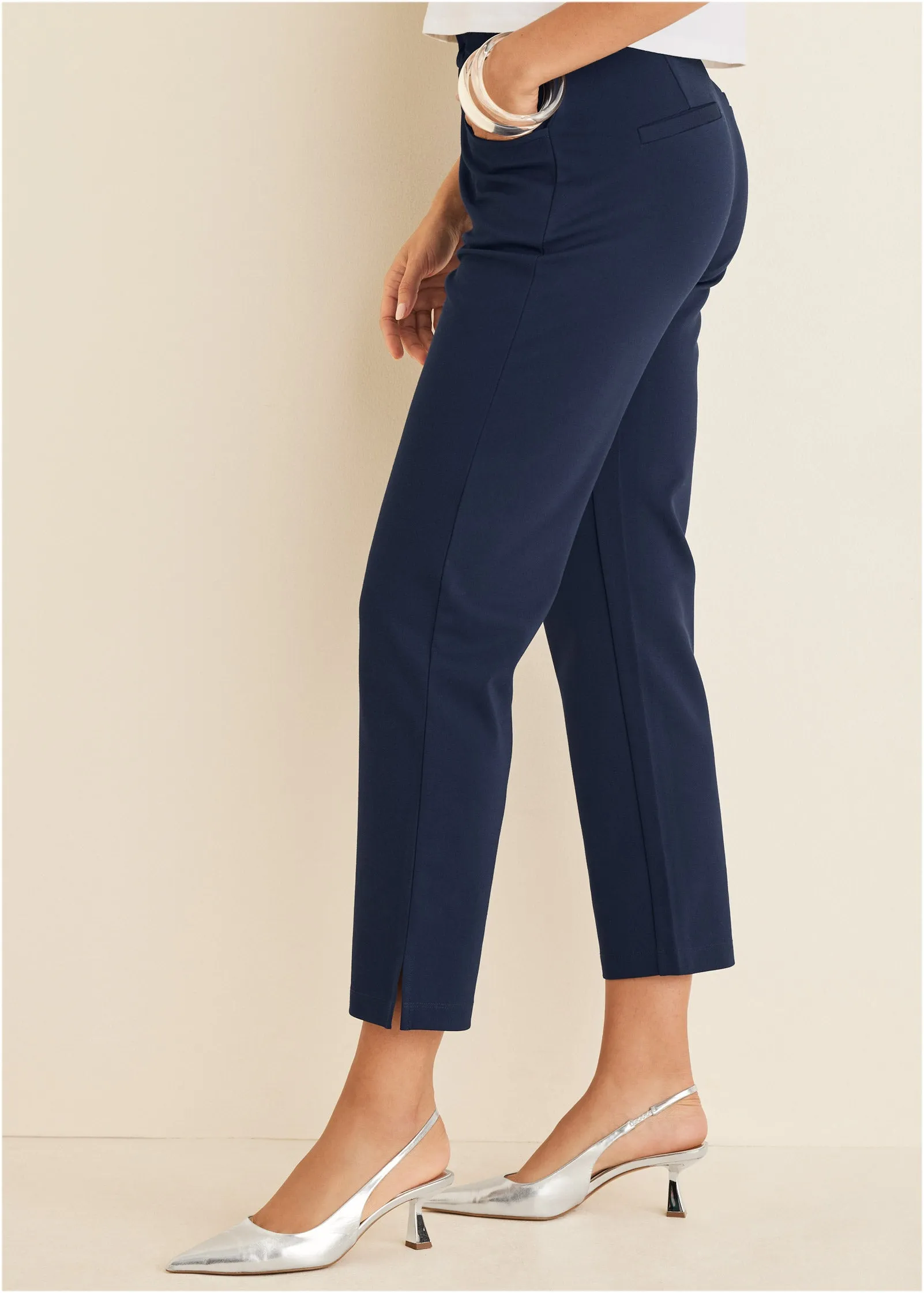 Smoothing Ponte Straight Leg Pants - Navy sold by VENUS product image thumbnail 4