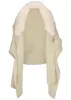 Faux-Fur Trim Wrap - Cream sold by VENUS