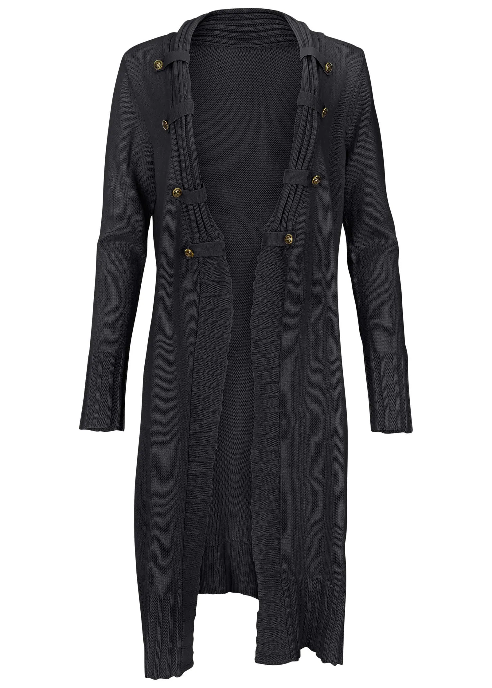 Button Detail Duster - Black sold by VENUS product image thumbnail 3