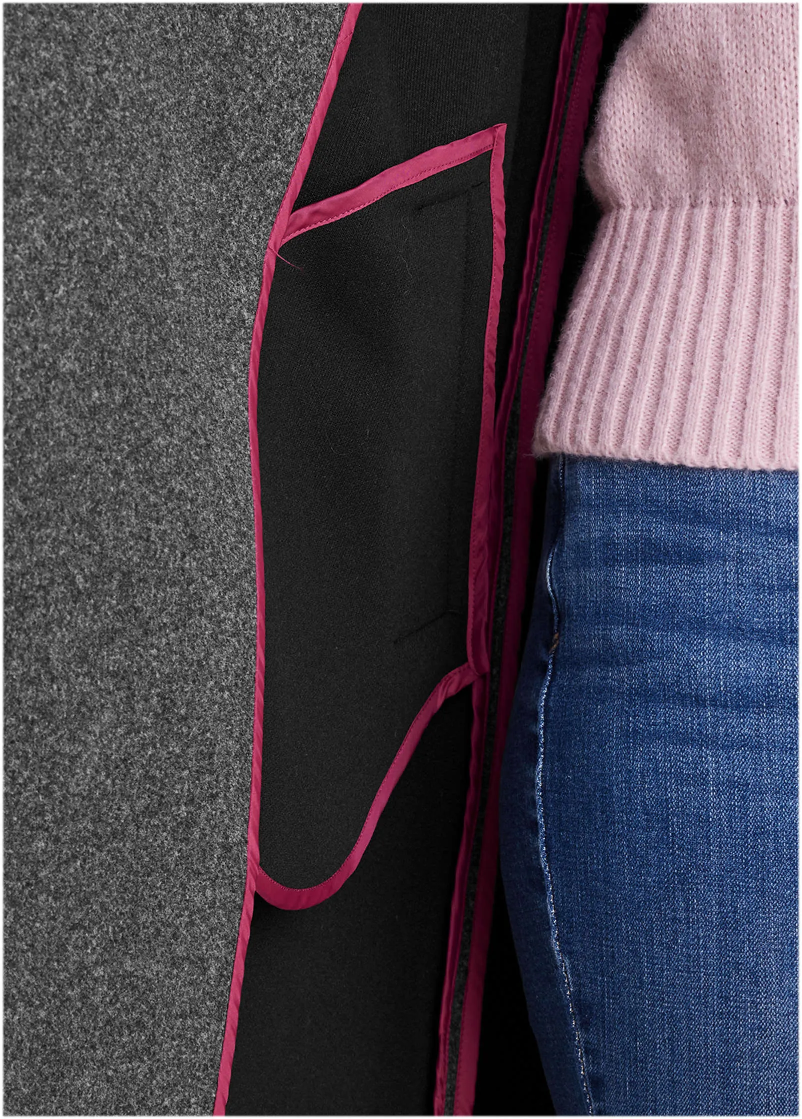 Robe Wrap Coat - Dark Heather Grey sold by VENUS product image thumbnail 5