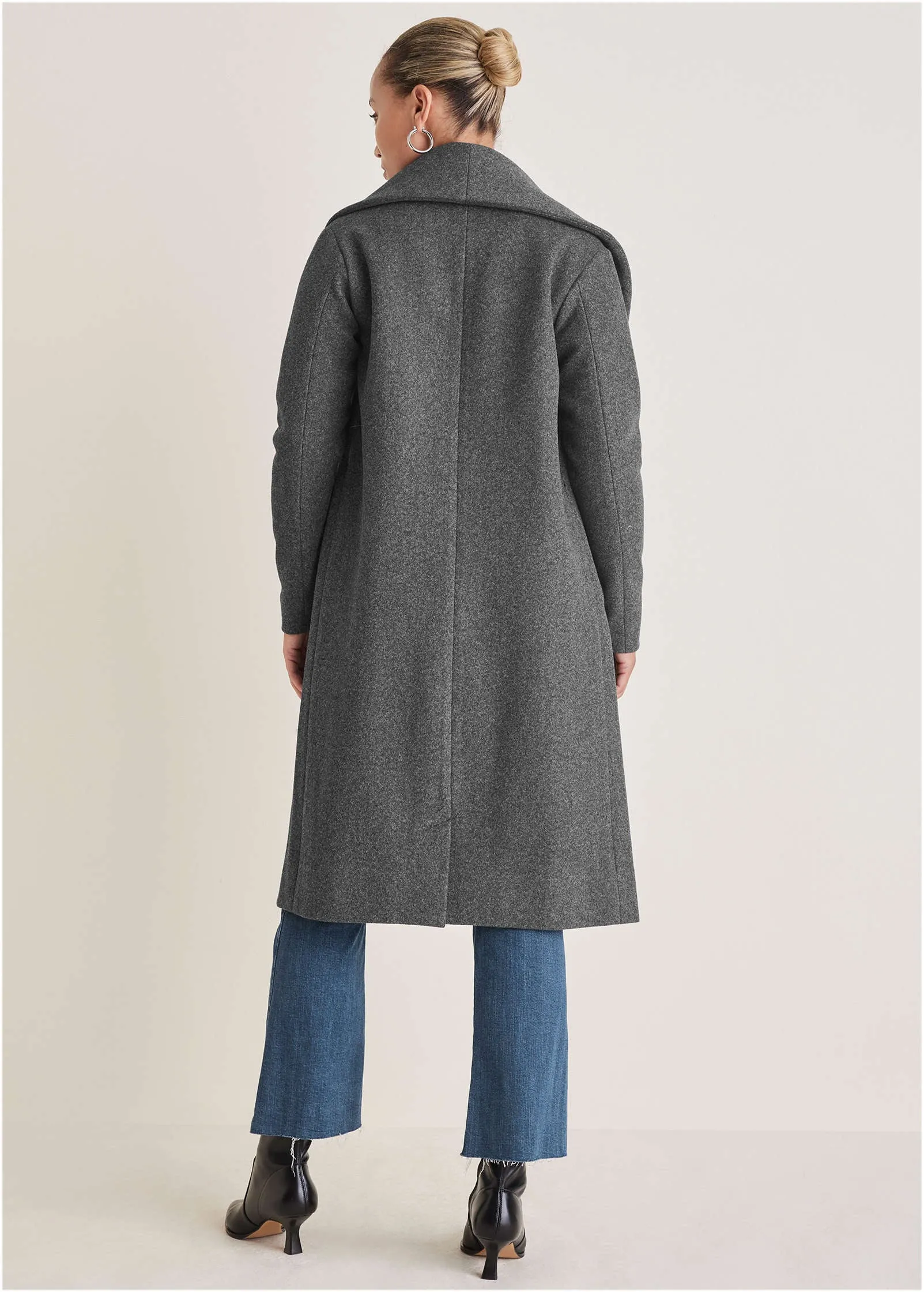 Robe Wrap Coat - Dark Heather Grey sold by VENUS product image thumbnail 2