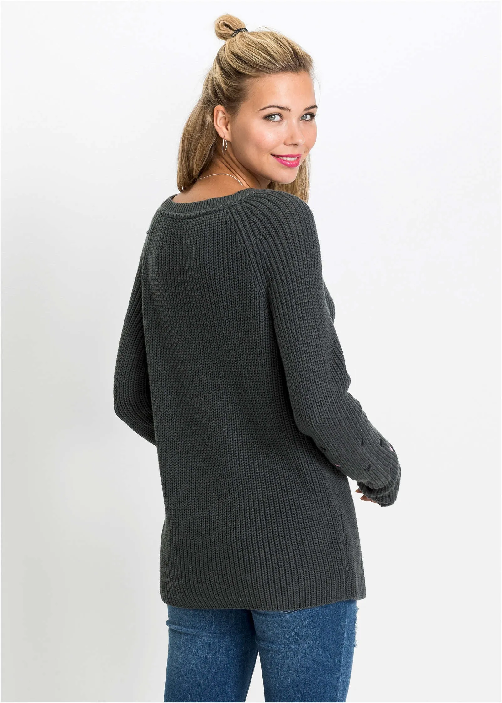 Heart Embroidered Sweater - Dark Grey sold by VENUS product image thumbnail 2
