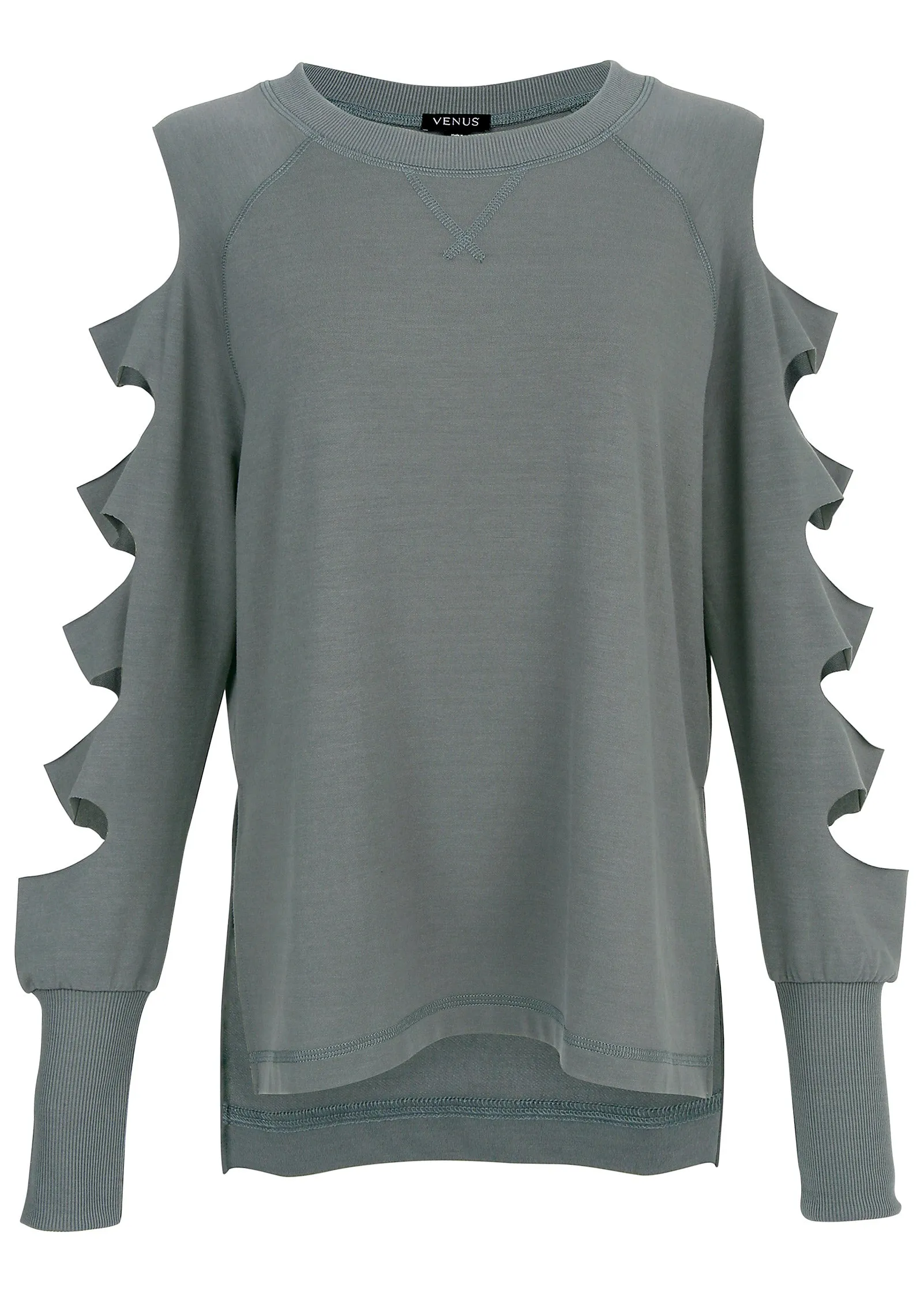 Cutout Sleeve Sweatshirt - Seafog sold by VENUS product image thumbnail 3