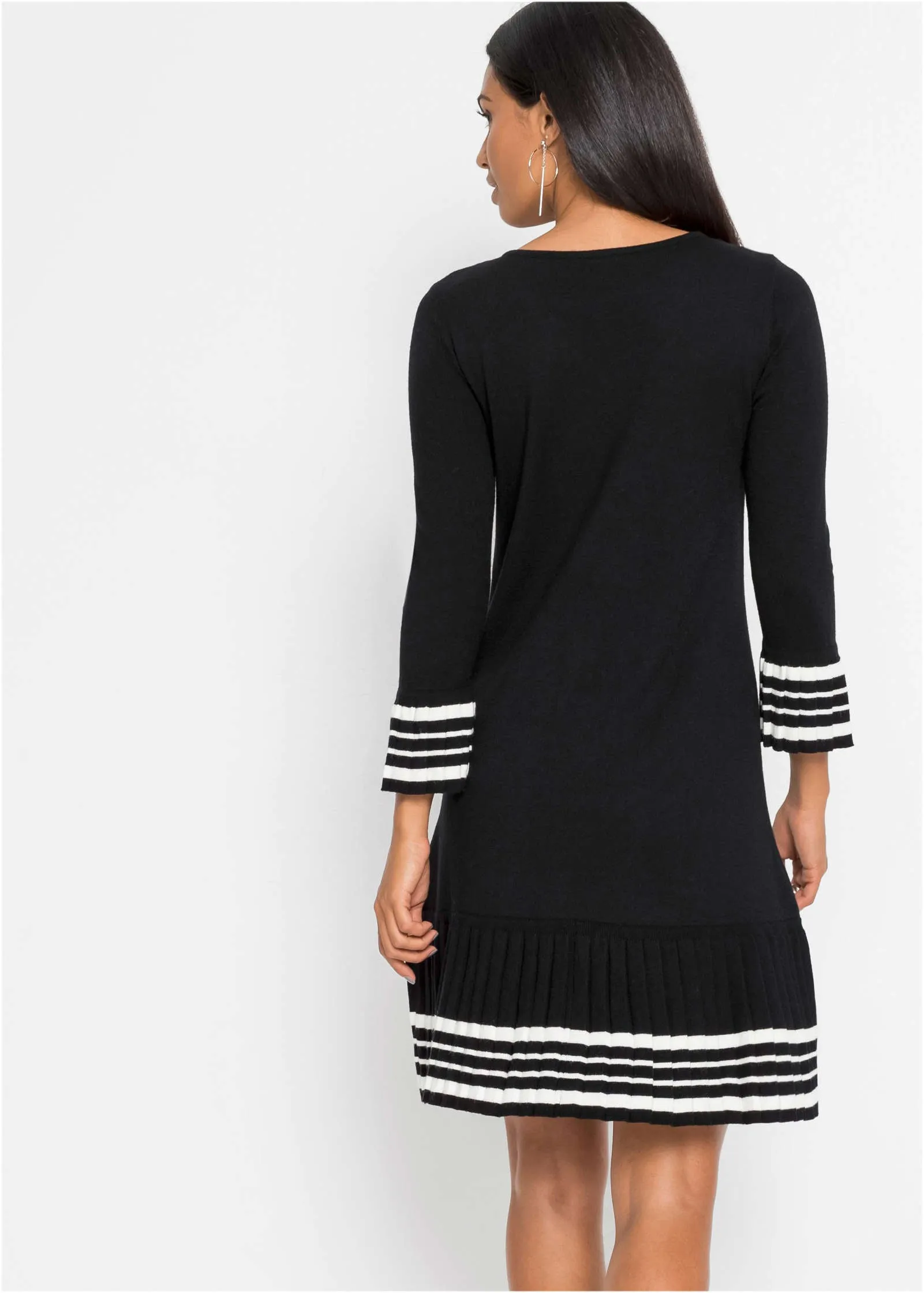 Stripe Sleeve Dress - Black & White sold by VENUS product image thumbnail 2