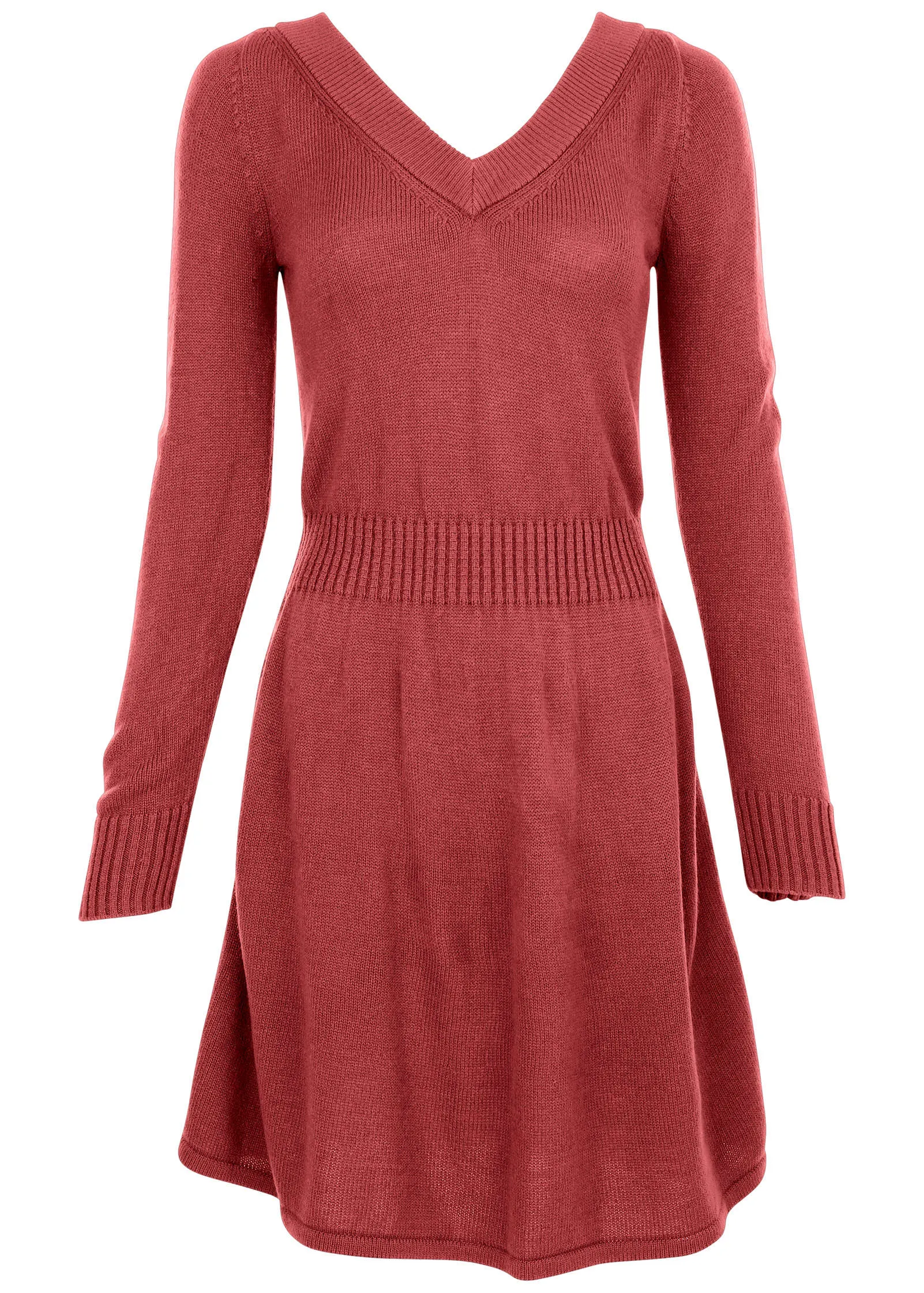 V-Neck Mini Sweater Dress - Mineral Red sold by VENUS product image thumbnail 3