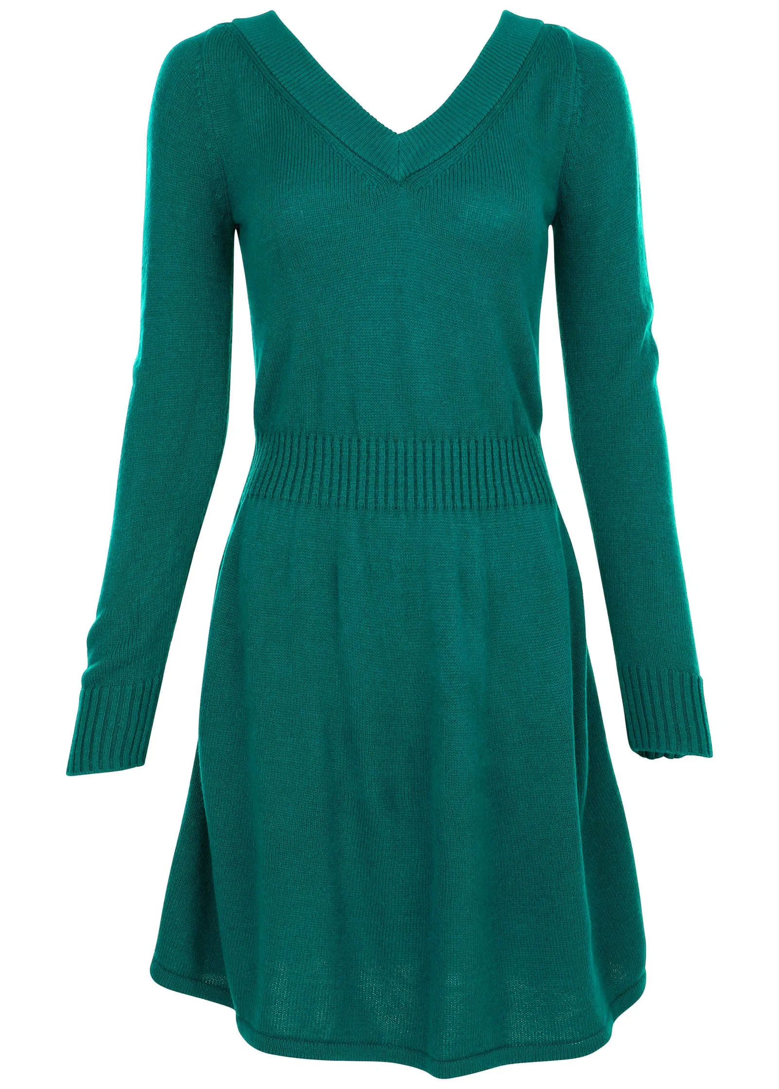V-Neck Mini Sweater Dress - Deep Lake sold by VENUS product image thumbnail 3