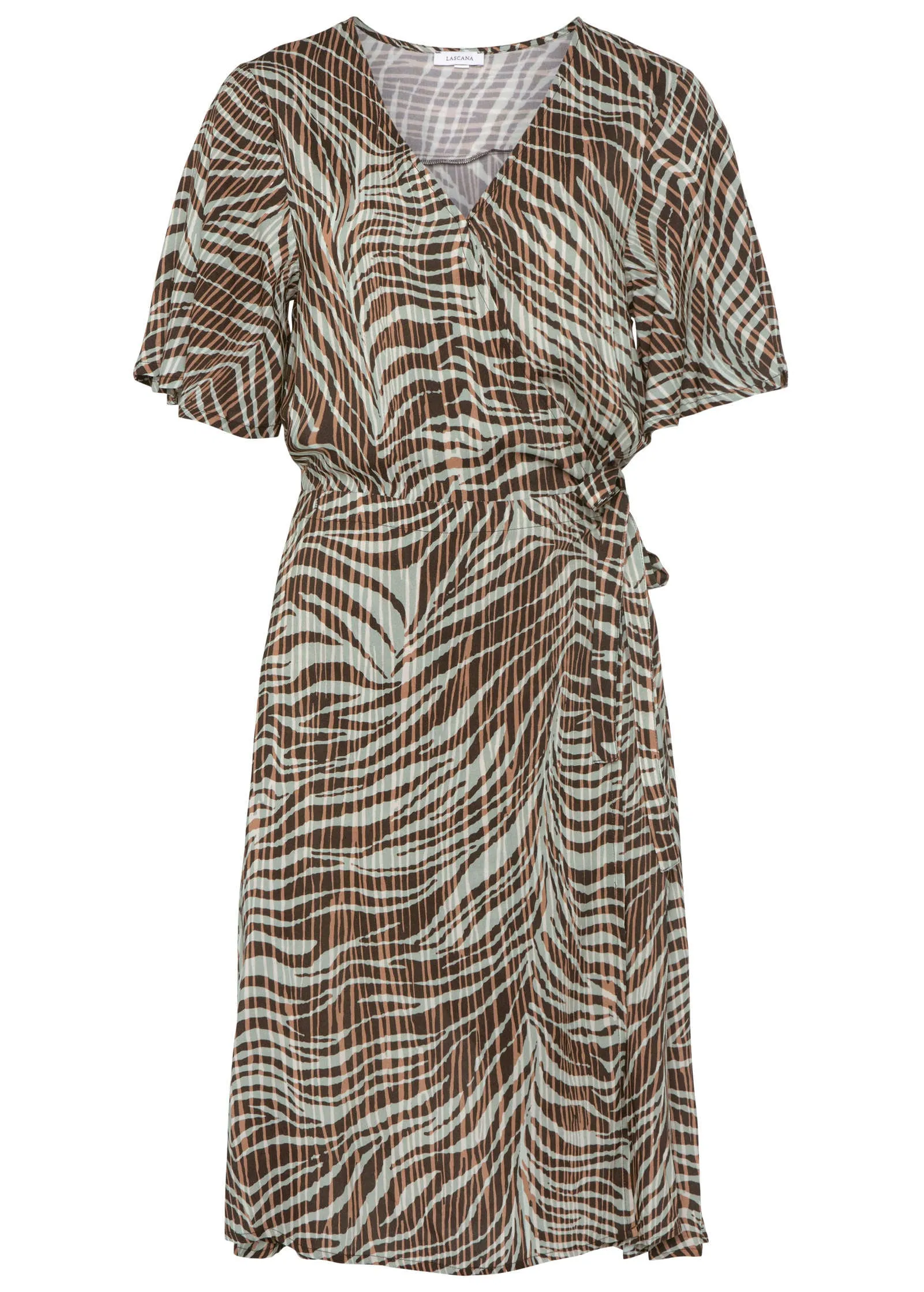 Flutter Sleeve Dress - Brown Multi sold by VENUS product image thumbnail 2