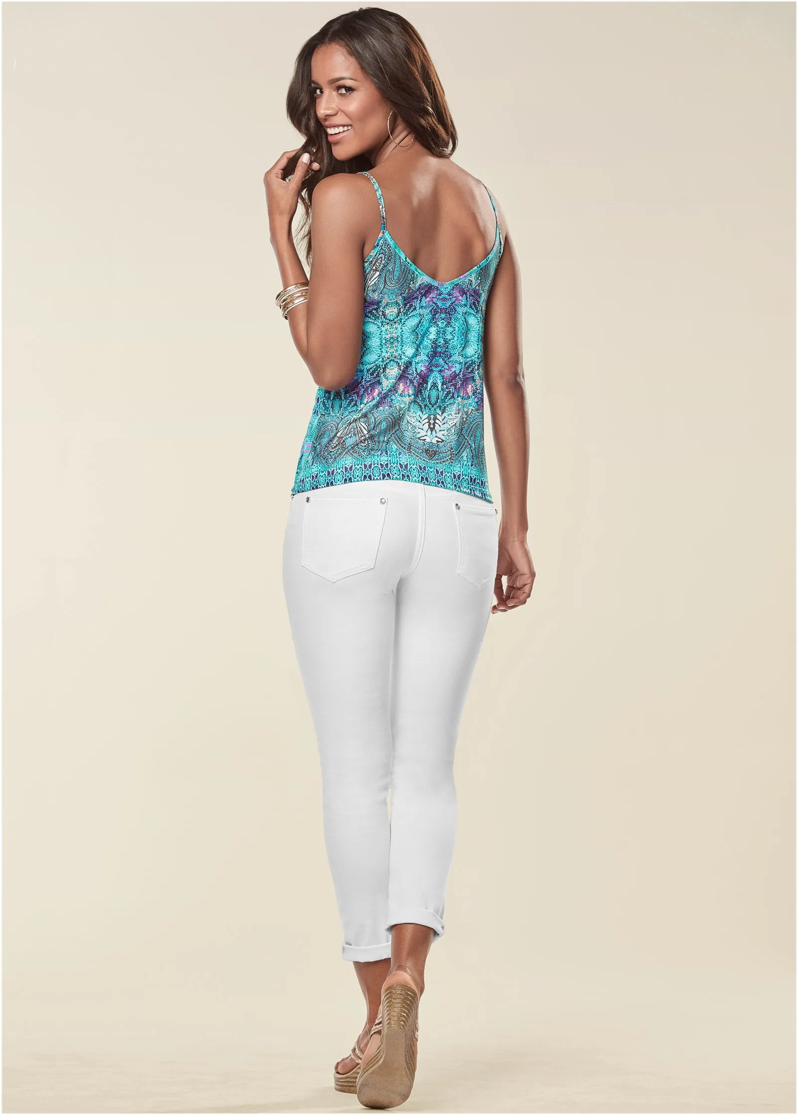 Embellished Print Tank Top - Blue Multi sold by VENUS product image thumbnail 3