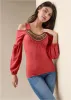 Embellished Neckline Top  - Baked Apple sold by VENUS