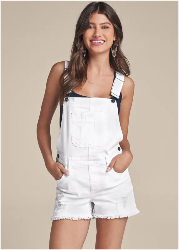 Denim Overalls - White Denim sold by VENUS