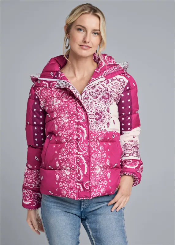 WMNS) Stussy Puffer Patchwork Jacket 'Multicolor ' 115485