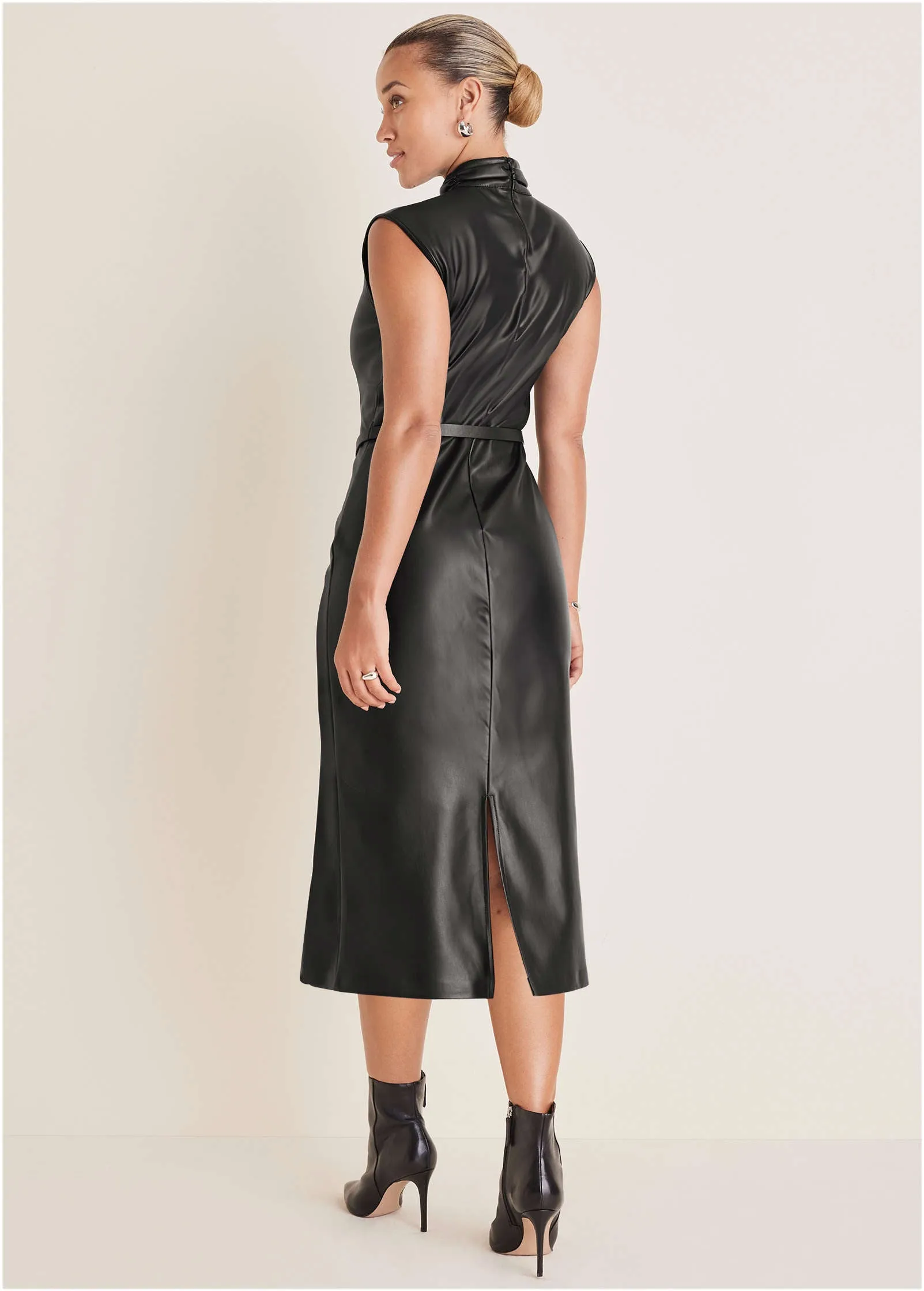 Faux Leather Dress - Black sold by VENUS product image thumbnail 2