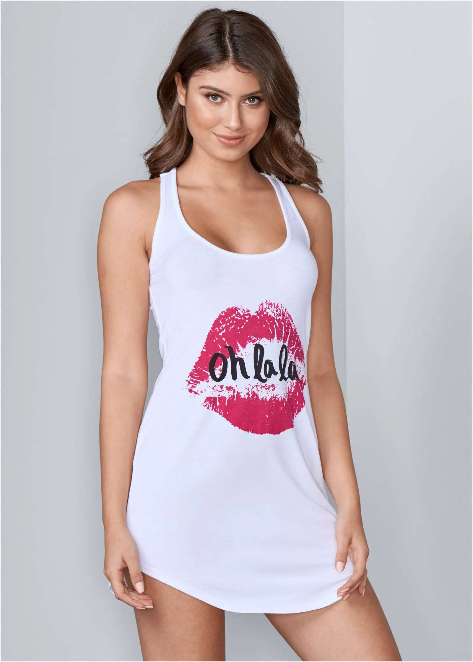 Lace Back Nightgown - White sold by VENUS