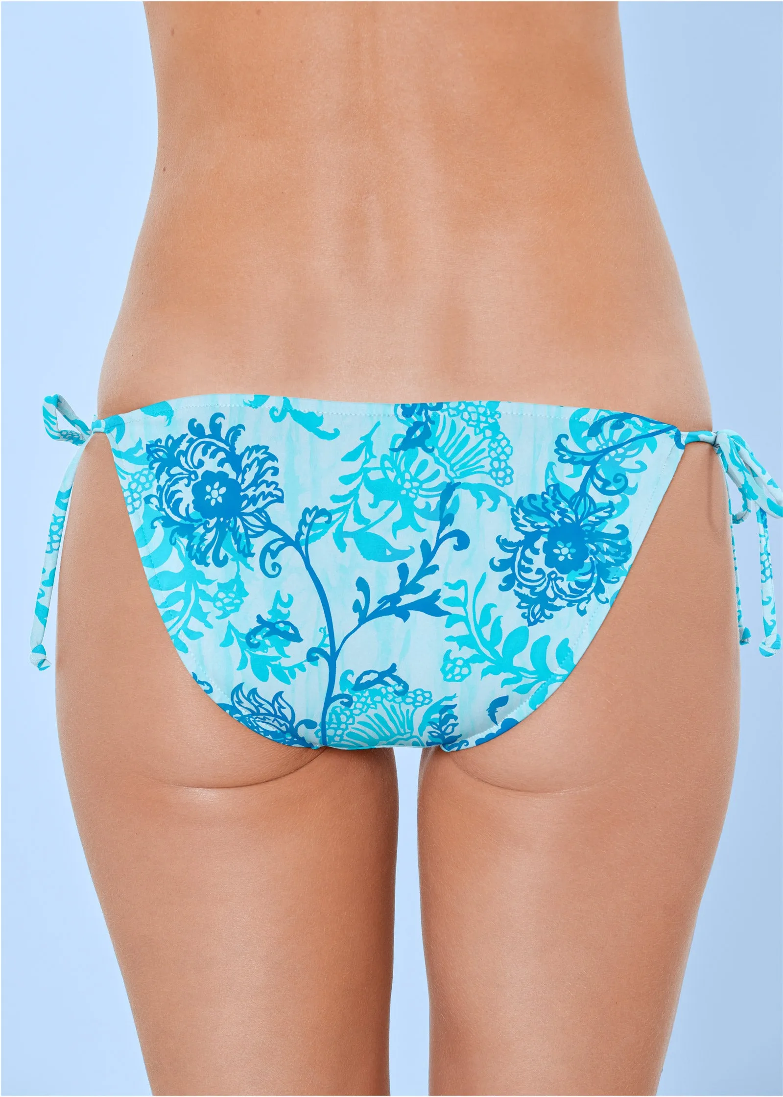 Miami Tie Side Bottom - Aqua Floral Vine sold by VENUS product image thumbnail 4