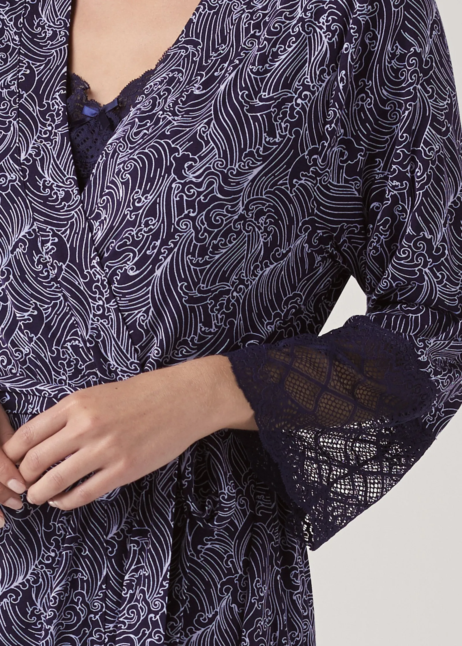 Long Sleep Robe - Navy Multi sold by VENUS product image thumbnail 3