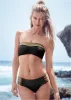 Color Block Bandeau Top - Black & Sahara sold by VENUS