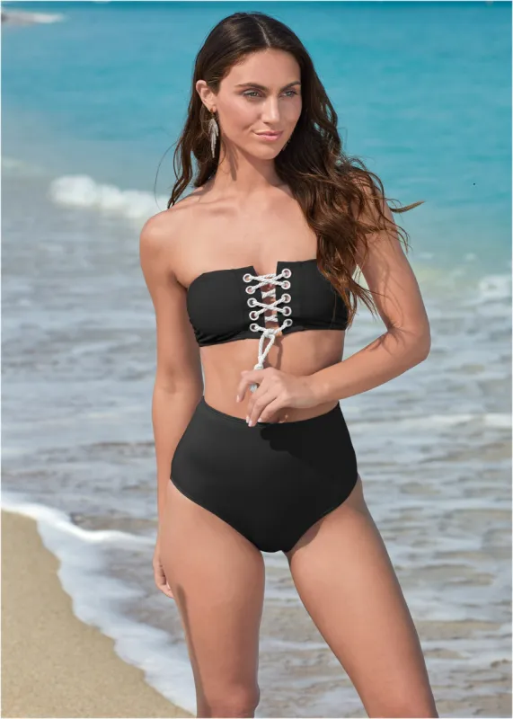 BON VOYAGE BANDEAU TOP - Black Beauty sold by VENUS