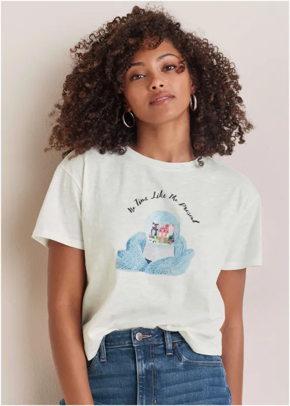 The Present Graphic Tee - Off White sold by VENUS