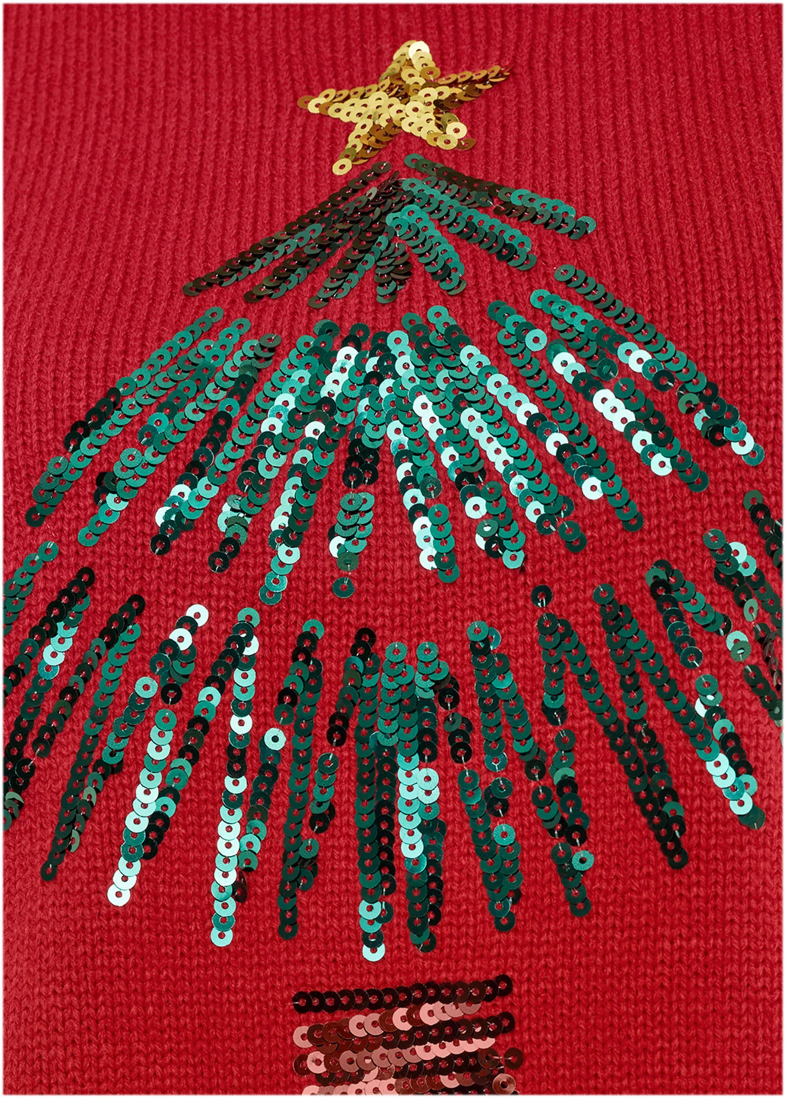 Sequin Holiday Sweater - Haute Red sold by VENUS product image thumbnail 3