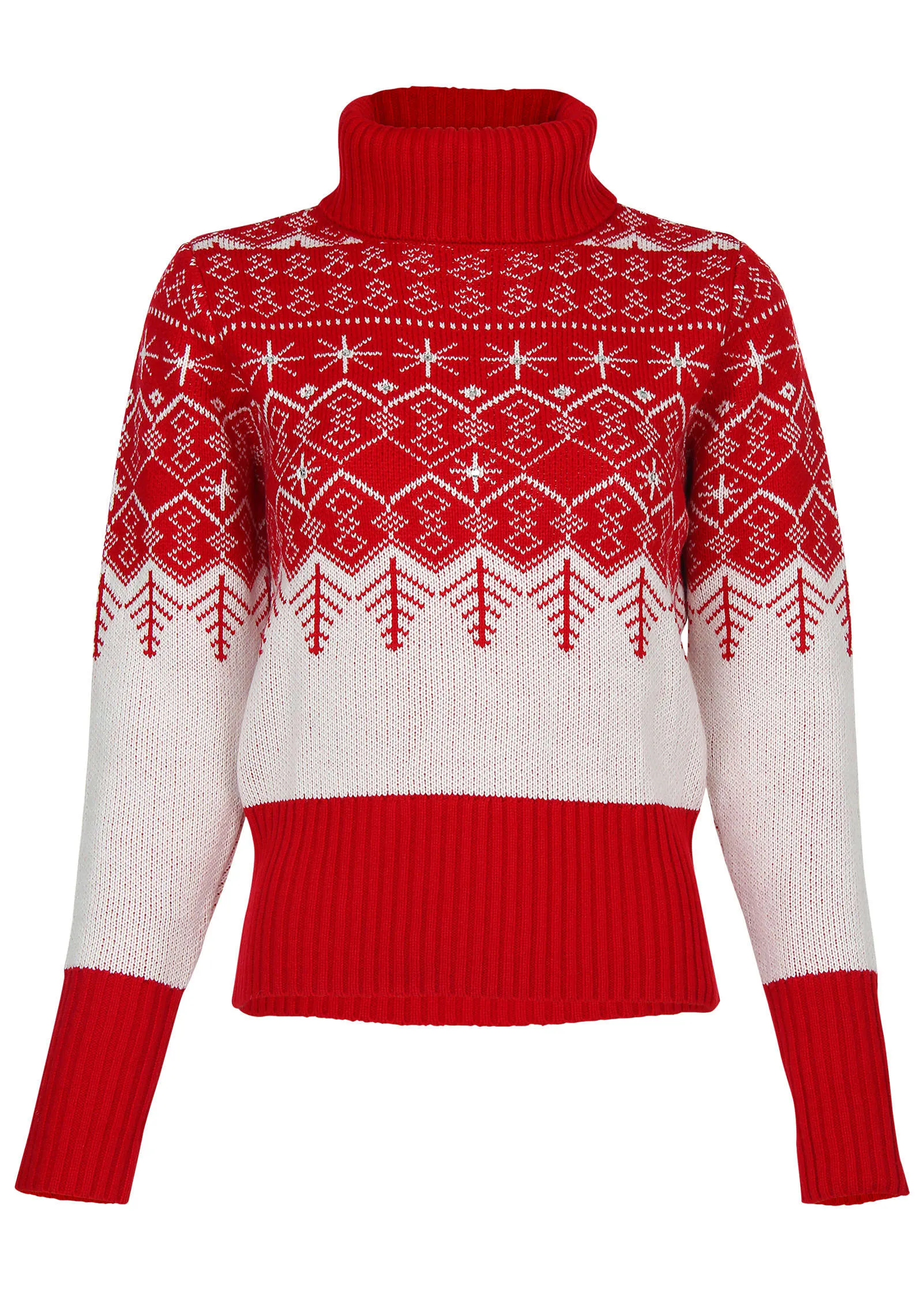 Graphic Holiday Sweater - Red Snowflake Multi sold by VENUS product image thumbnail 4