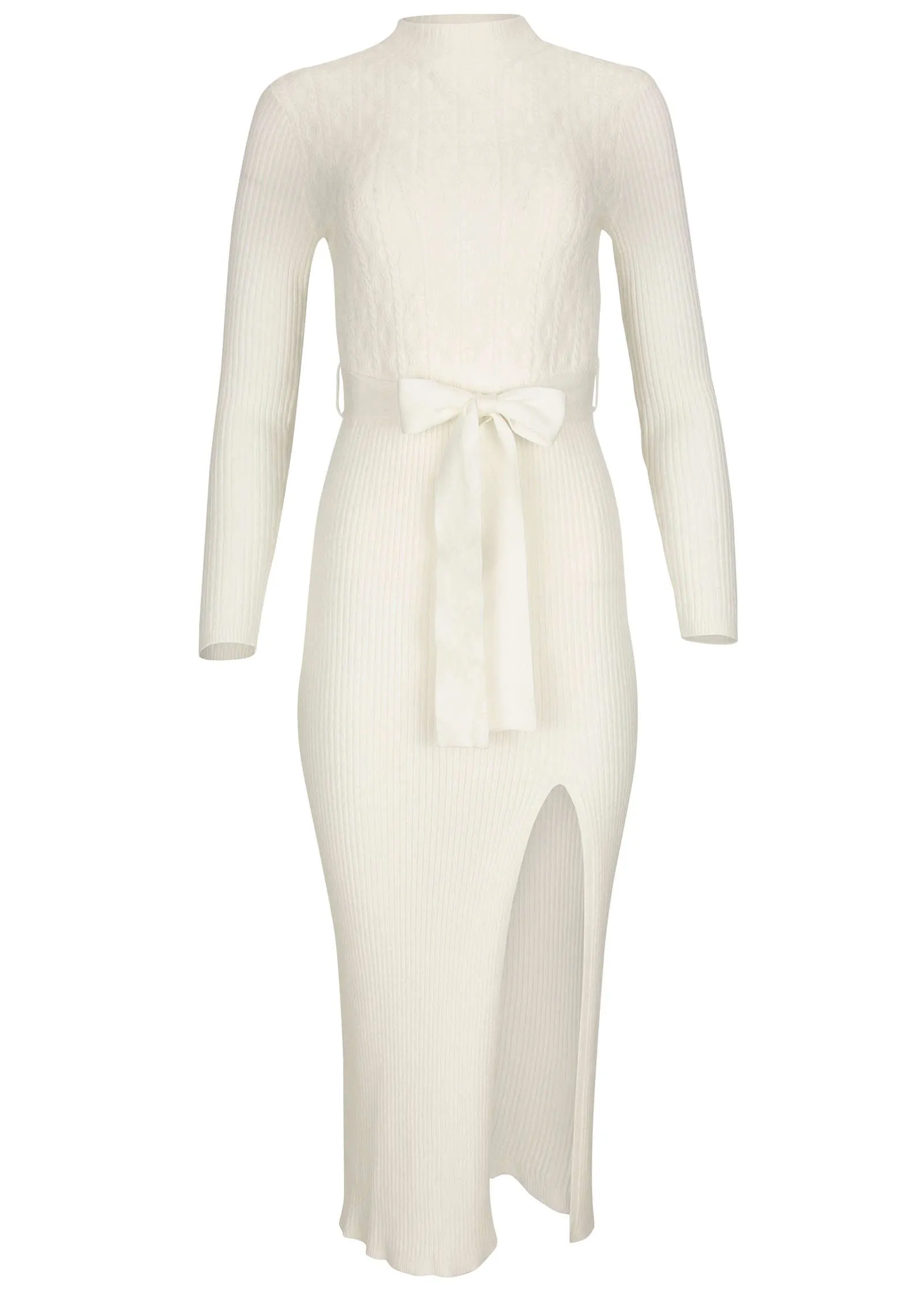 Belted Maxi Sweater Dress - Off White sold by VENUS product image thumbnail 4