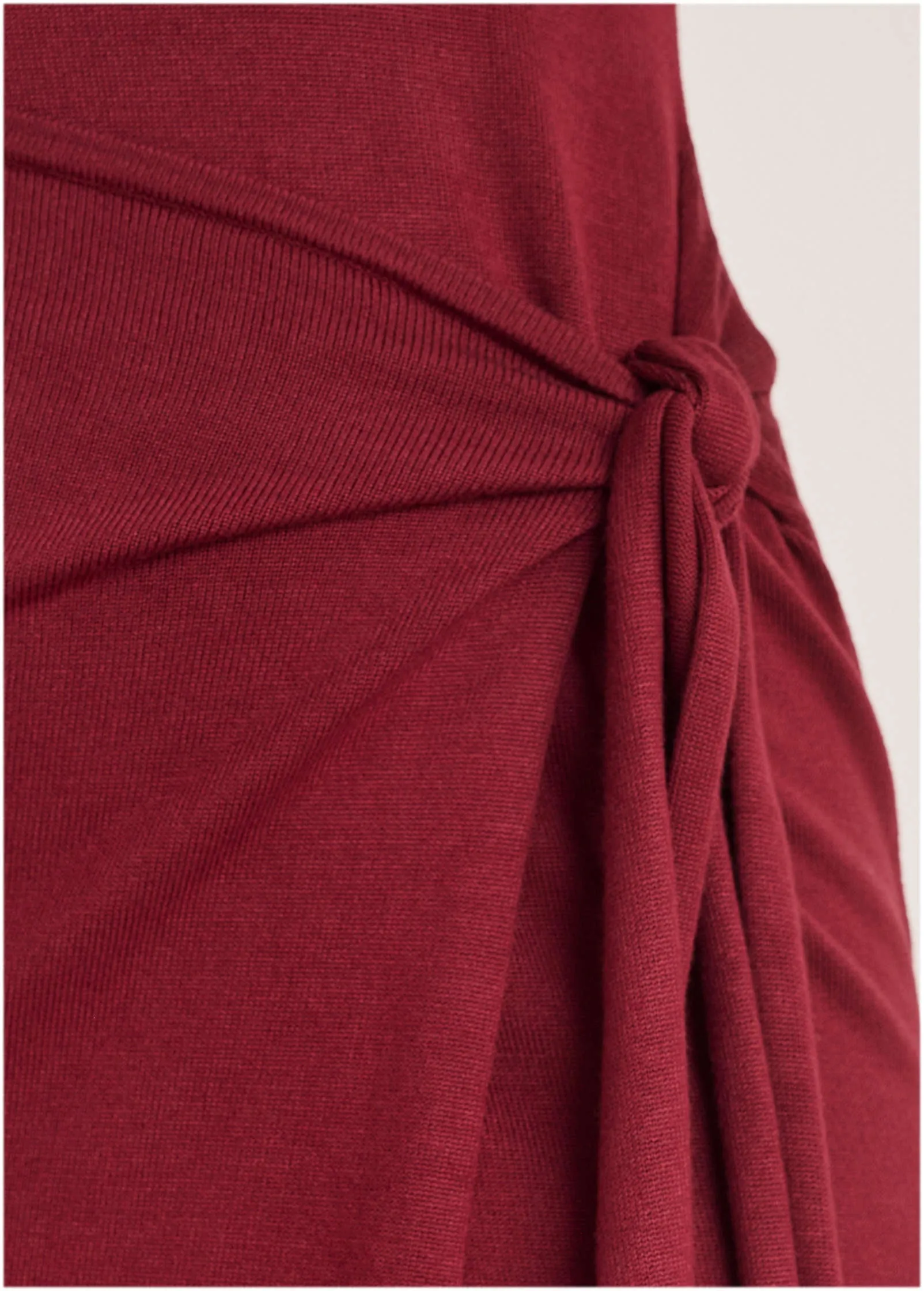 Tie Side Sweater Dress - Wine sold by VENUS product image thumbnail 2