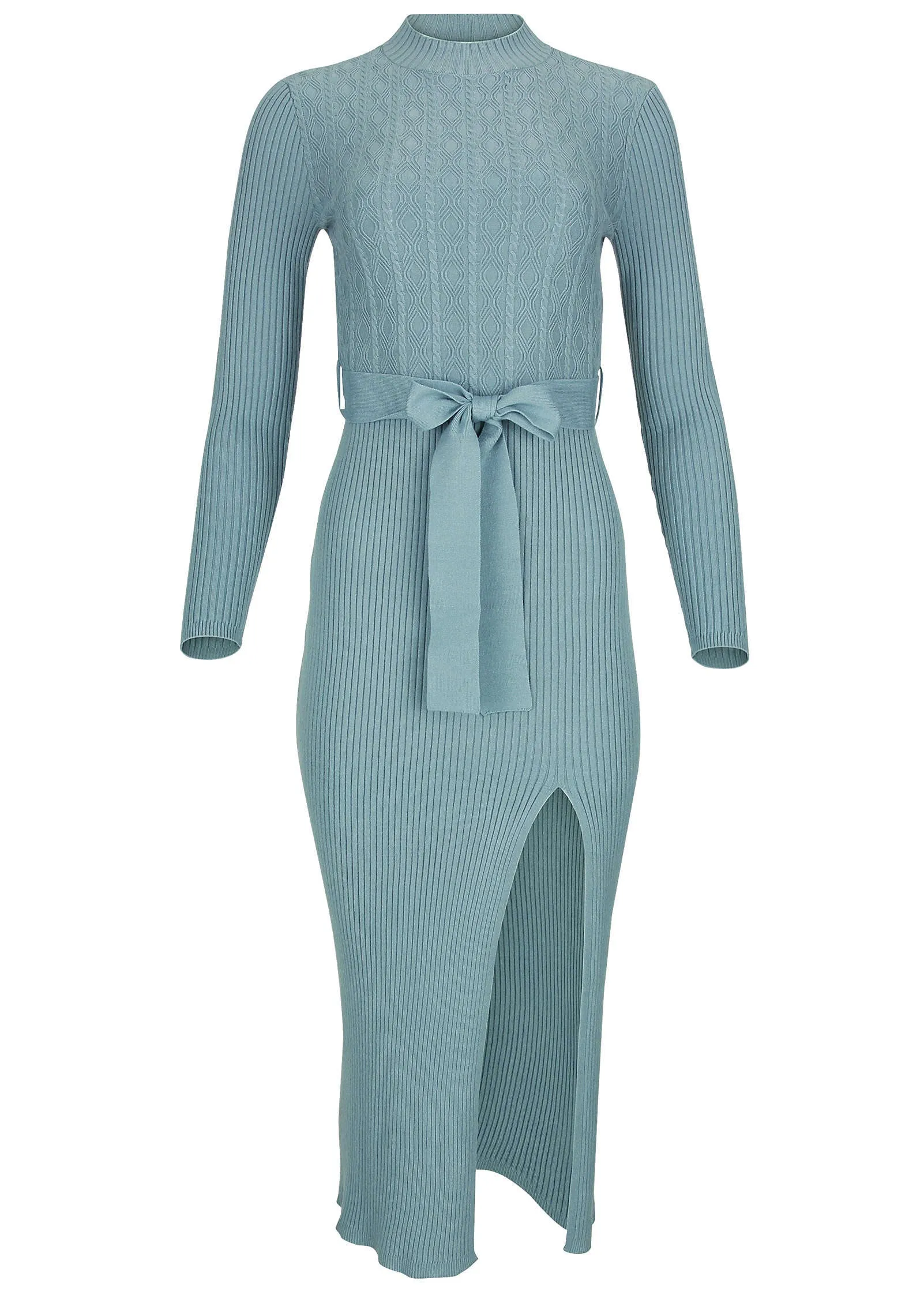 Belted Maxi Sweater Dress - Tourmaline sold by VENUS product image thumbnail 4