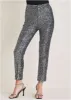 Sequin Straight Leg Pants - Silver sold by VENUS