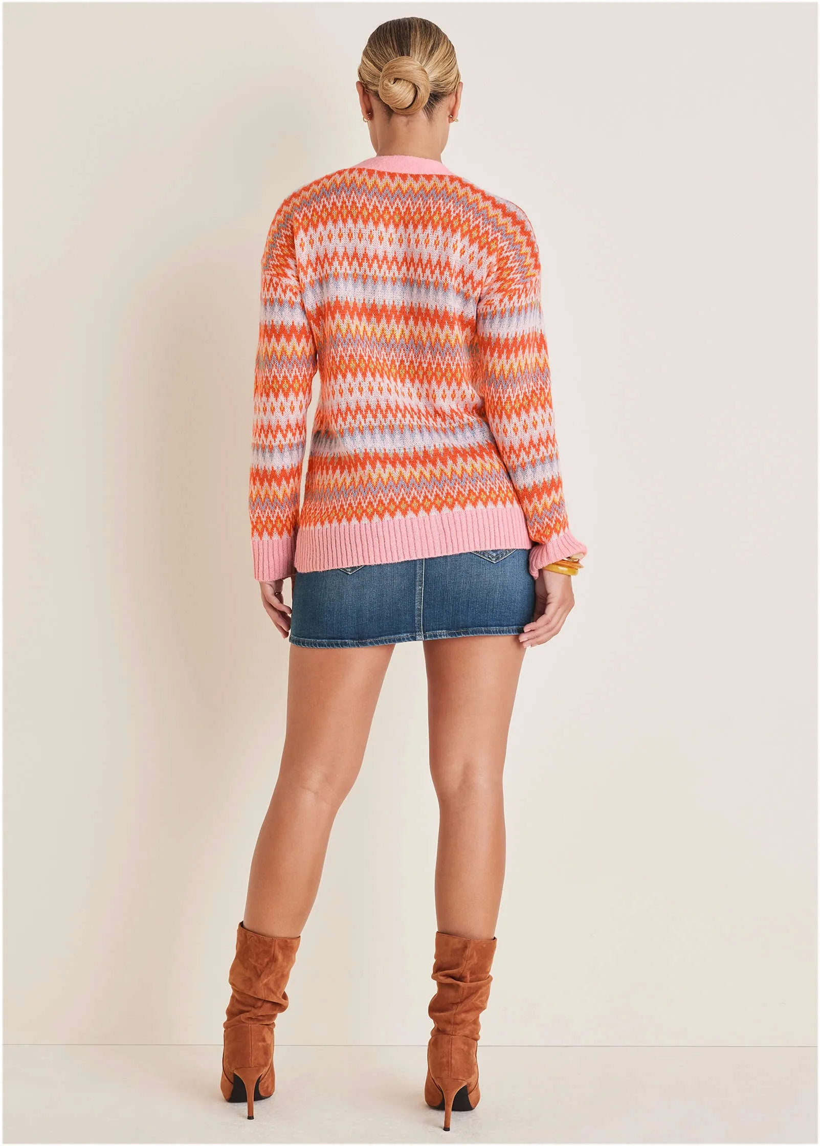 Fair Isle Cardigan - Peach Dust sold by VENUS product image thumbnail 2