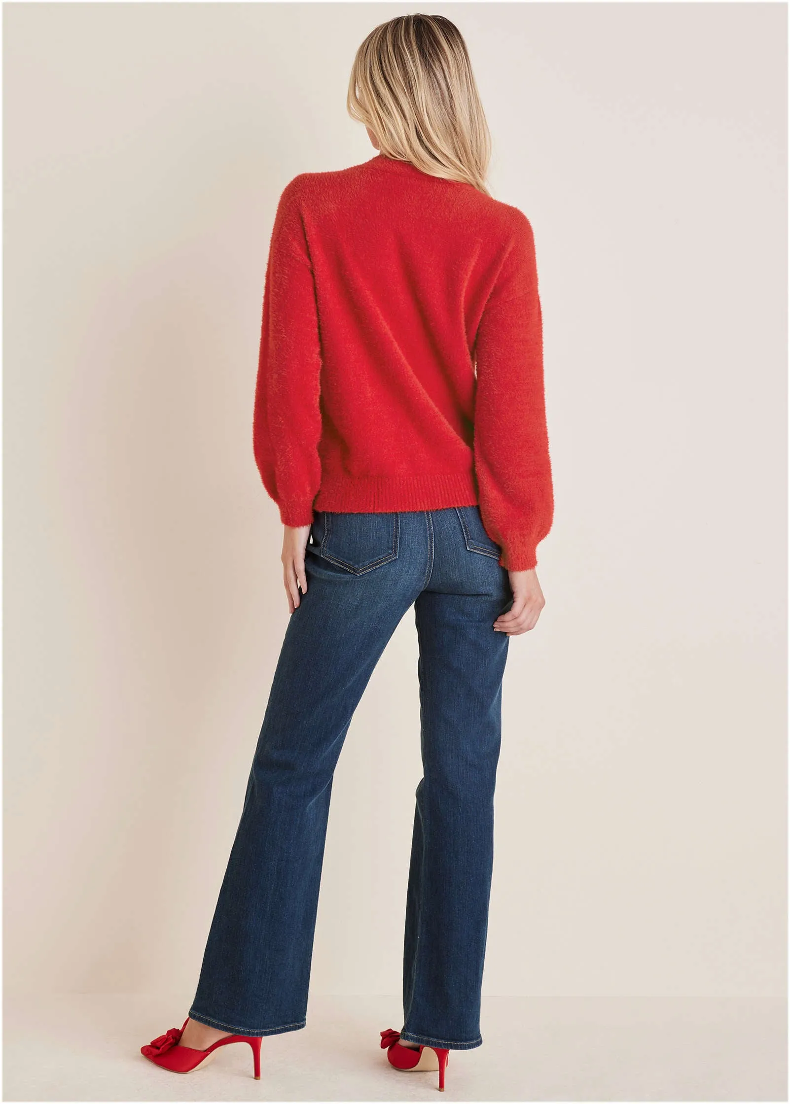 Button Down Cardigan - Haute Red sold by VENUS product image thumbnail 2