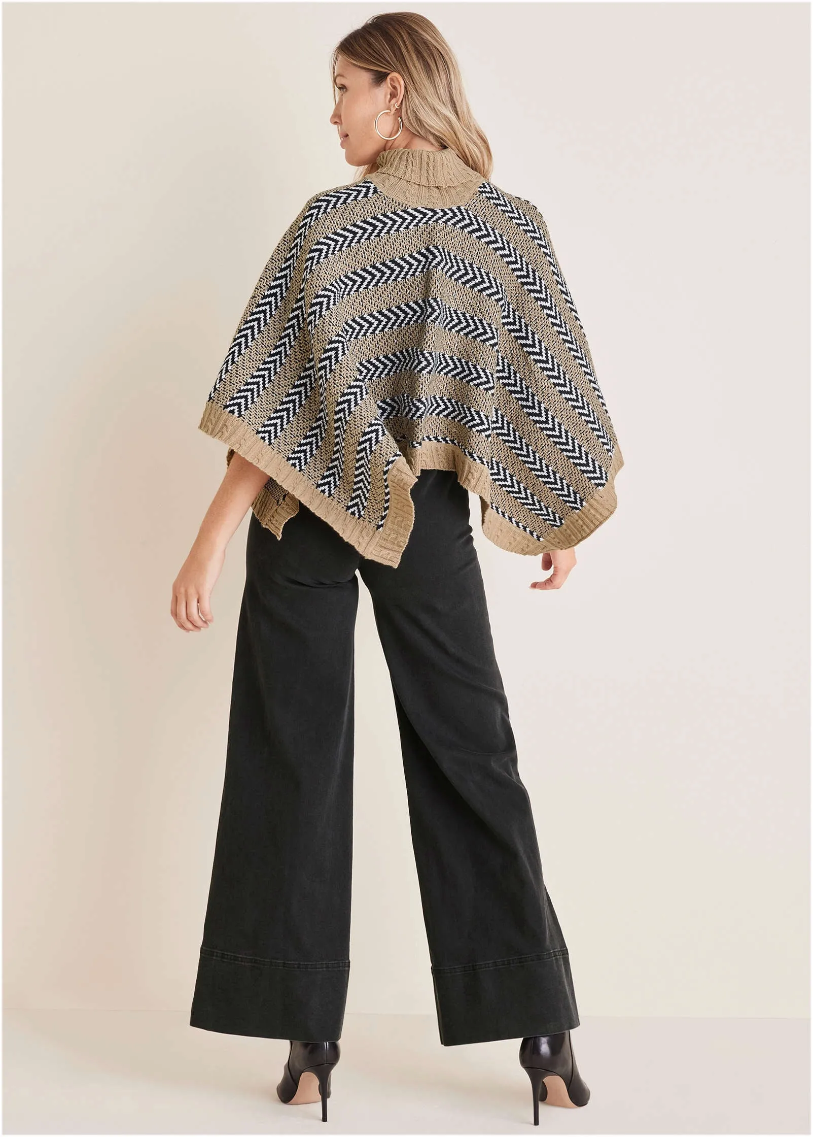 Sweater Poncho - Tan Combo sold by VENUS product image thumbnail 2