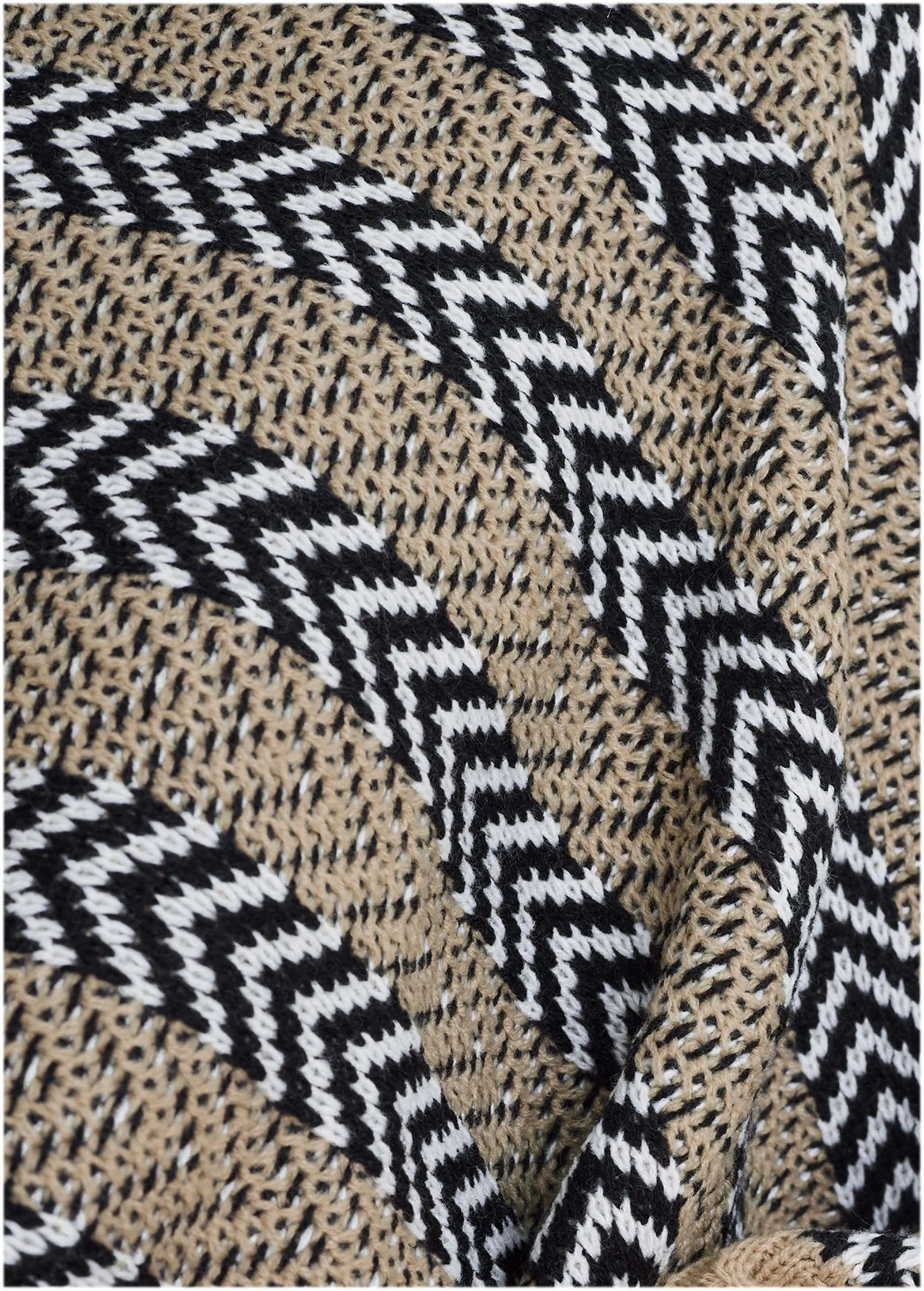 Sweater Poncho - Tan Combo sold by VENUS product image thumbnail 3