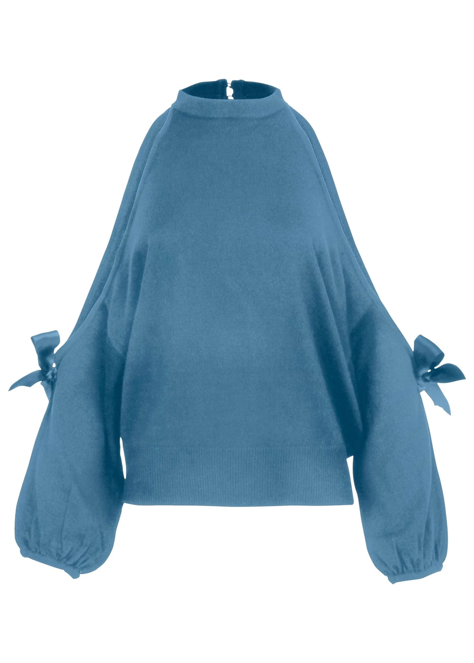 Cold Shoulder Bow Sweater - Niagara sold by VENUS product image thumbnail 3