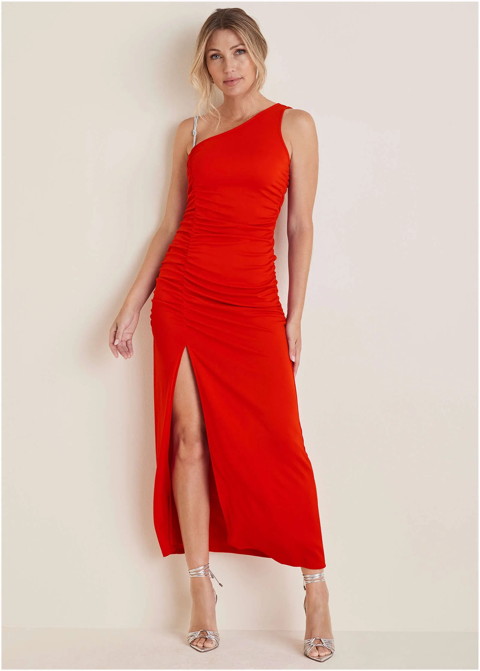 High Slit Maxi Dress - Goji Berry sold by VENUS