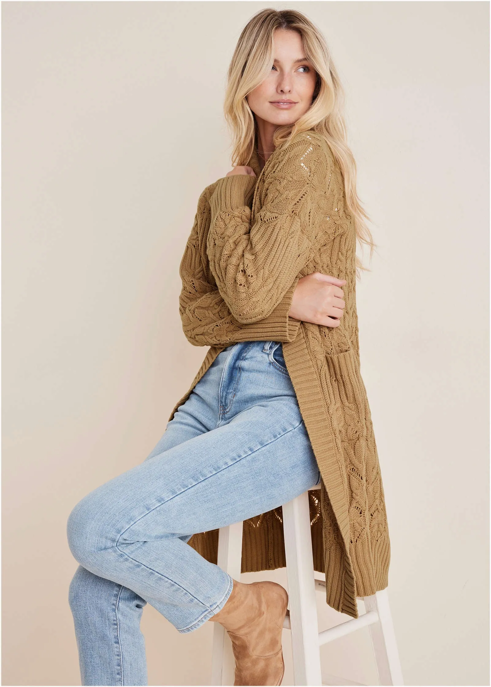 Cozy Oversized Duster - Tan sold by VENUS product image thumbnail 5