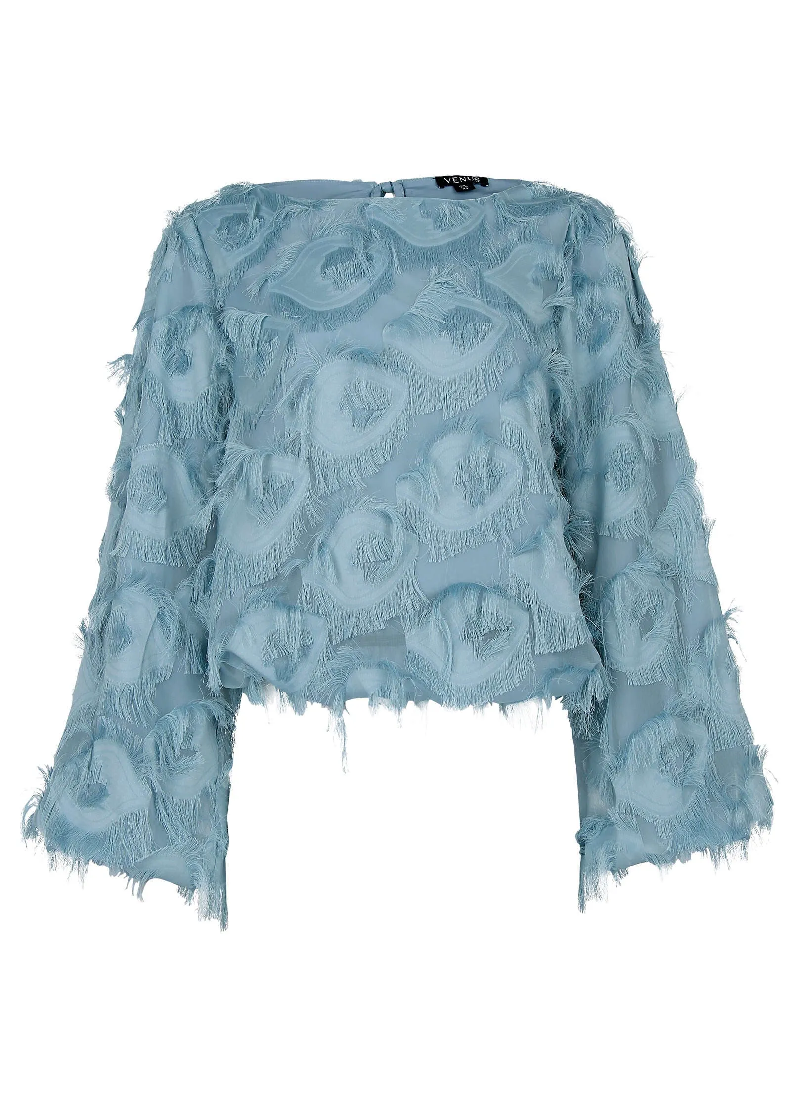 Feathered Long Sleeve Top - Tourmaline sold by VENUS product image thumbnail 4