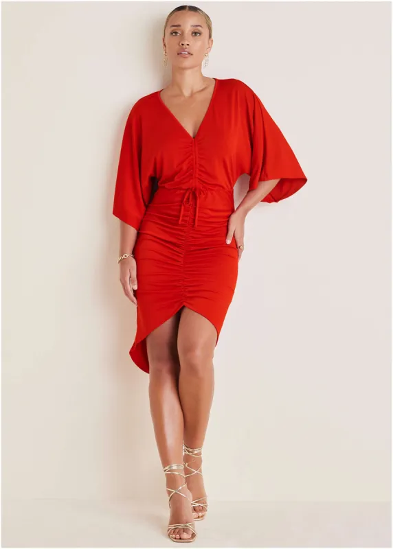 Kimono Sleeve Dress - Goji Berry sold by VENUS