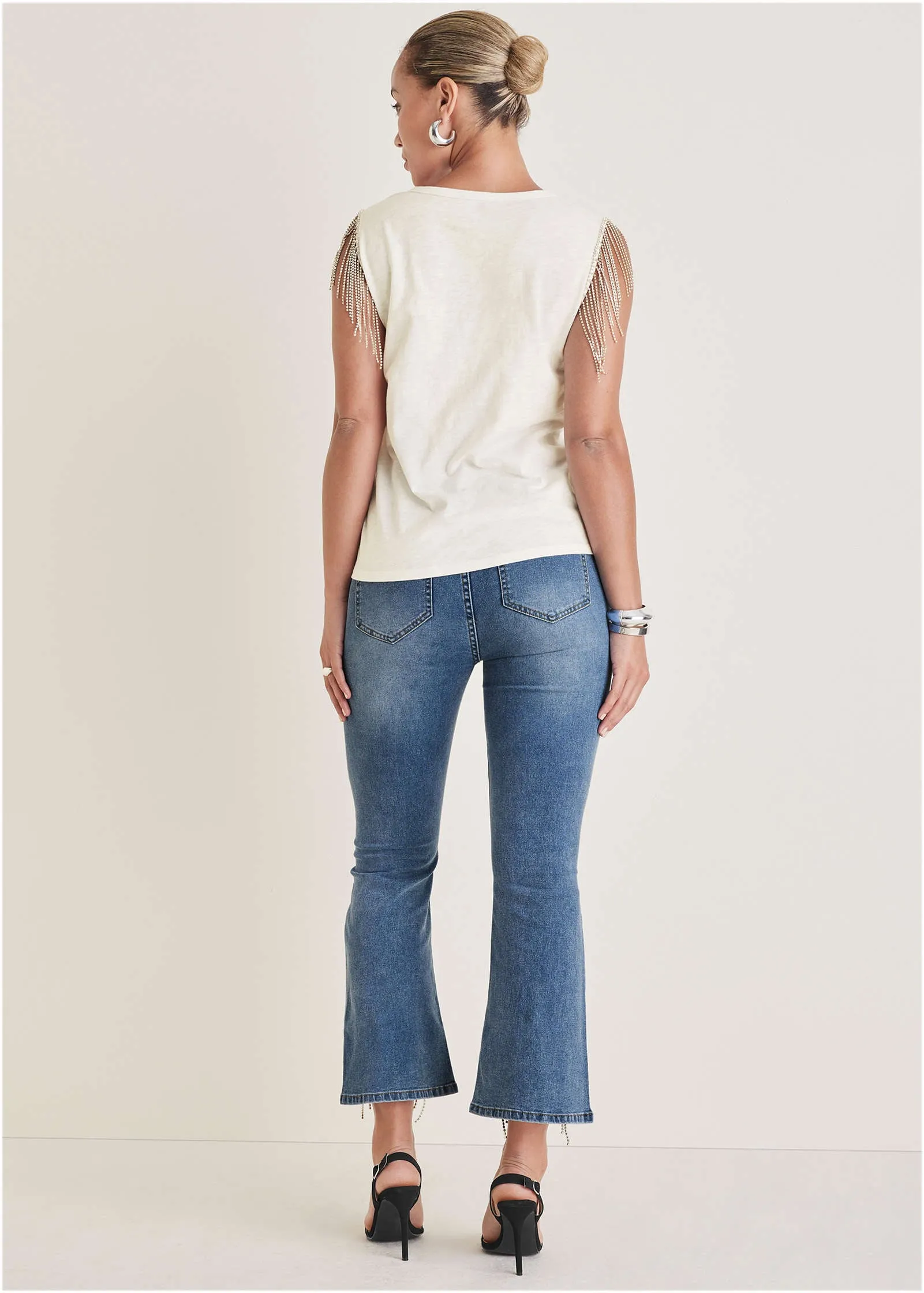 Diamond Fringe Tank Top - Off White sold by VENUS product image thumbnail 2